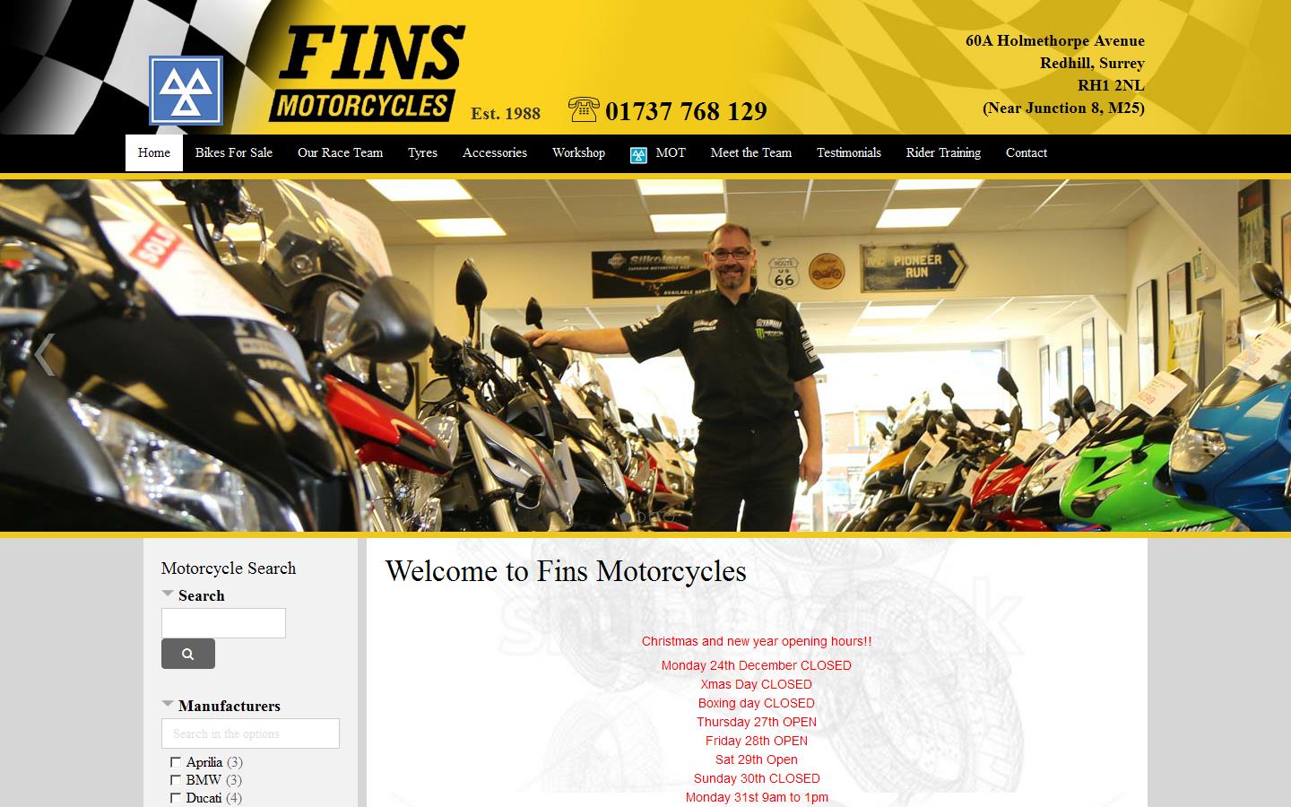 Fins Motorcycles Website