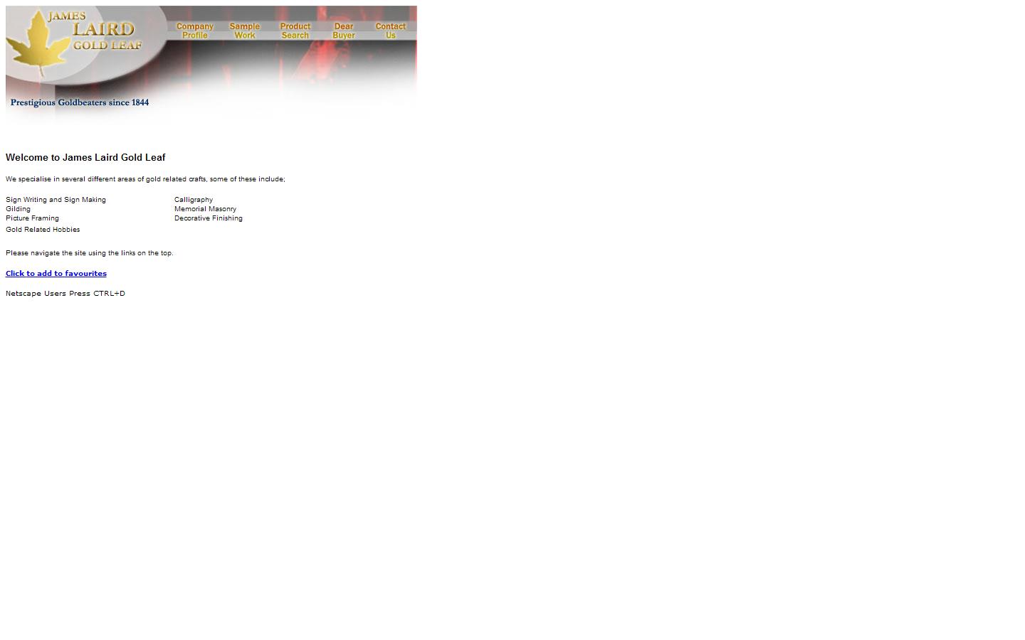 James Laird Gold Beaters Ltd Website