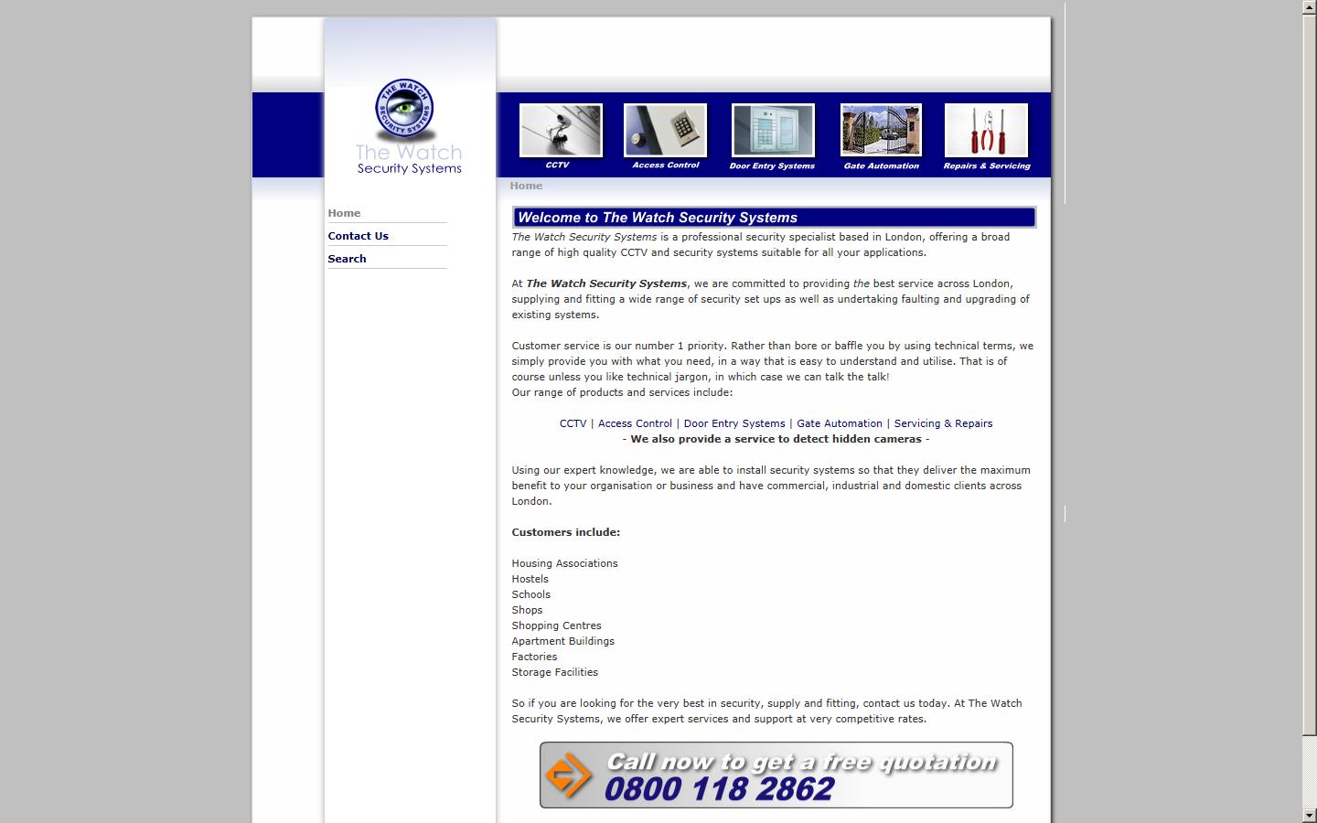 The Watch Security Systems Website