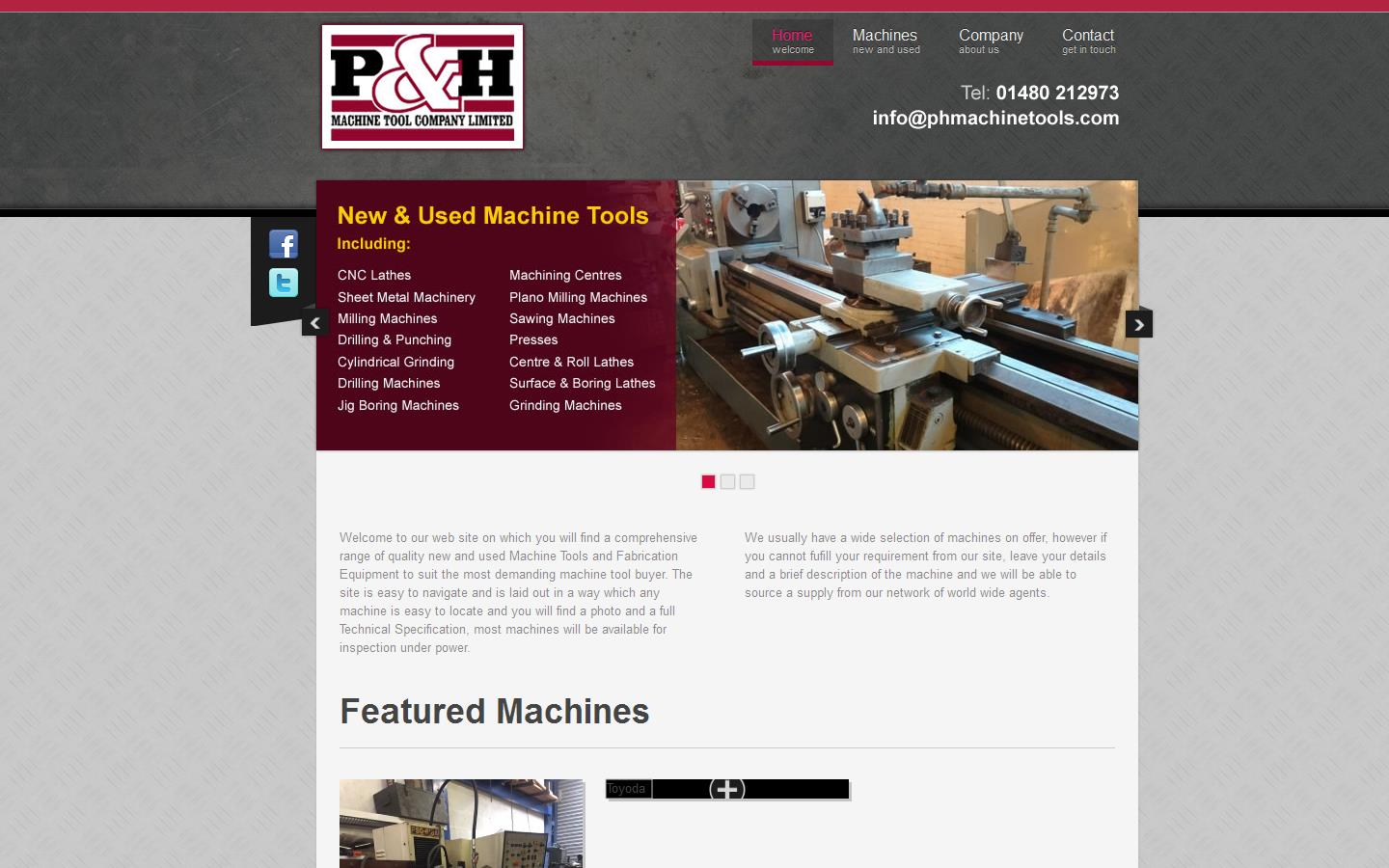 P & H Machine Tools Co. Ltd Website