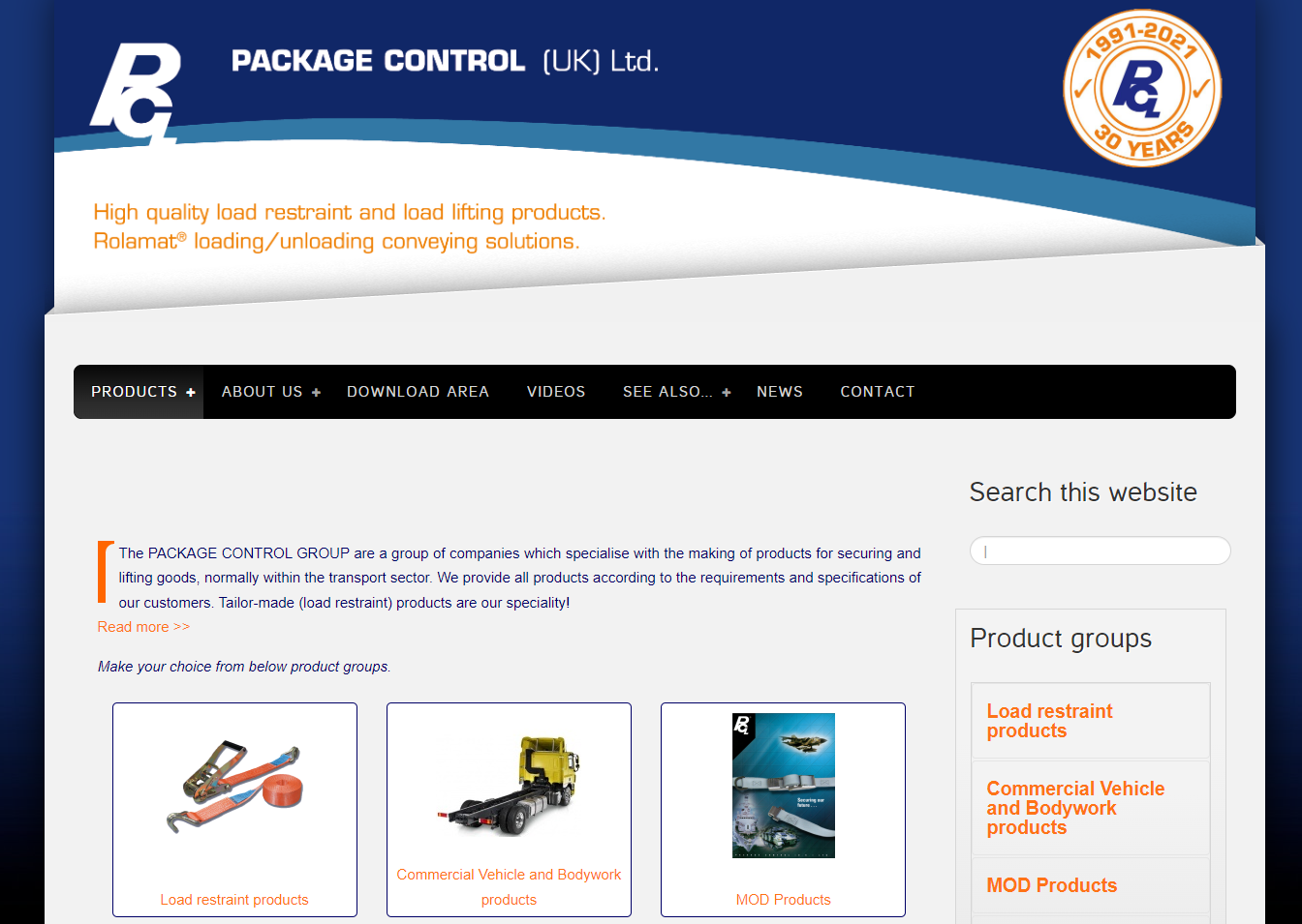 Package Control UK Ltd Website