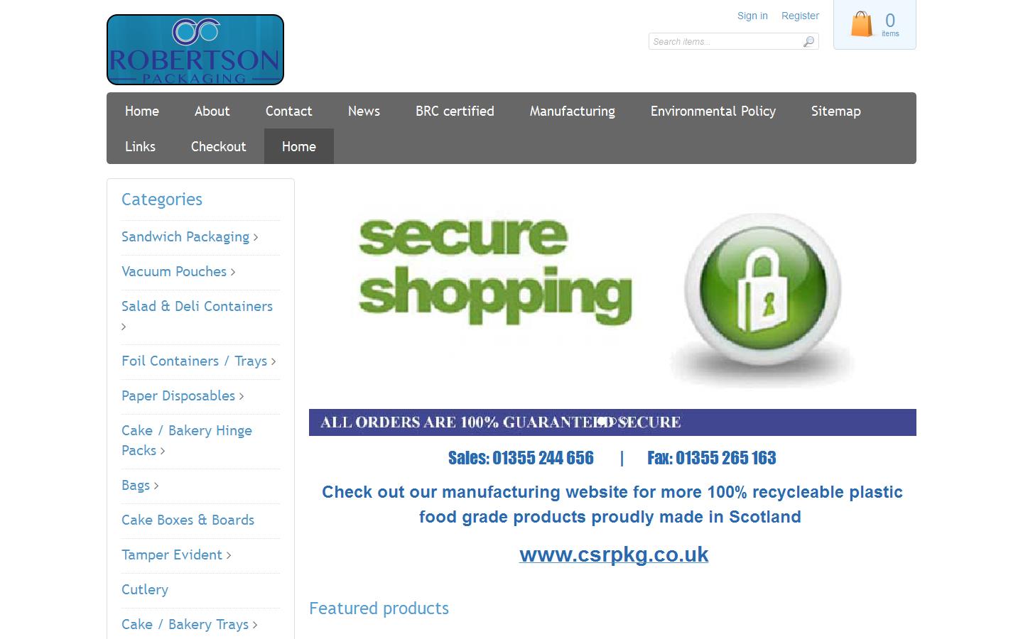 C S Robertson Packaging Ltd Website