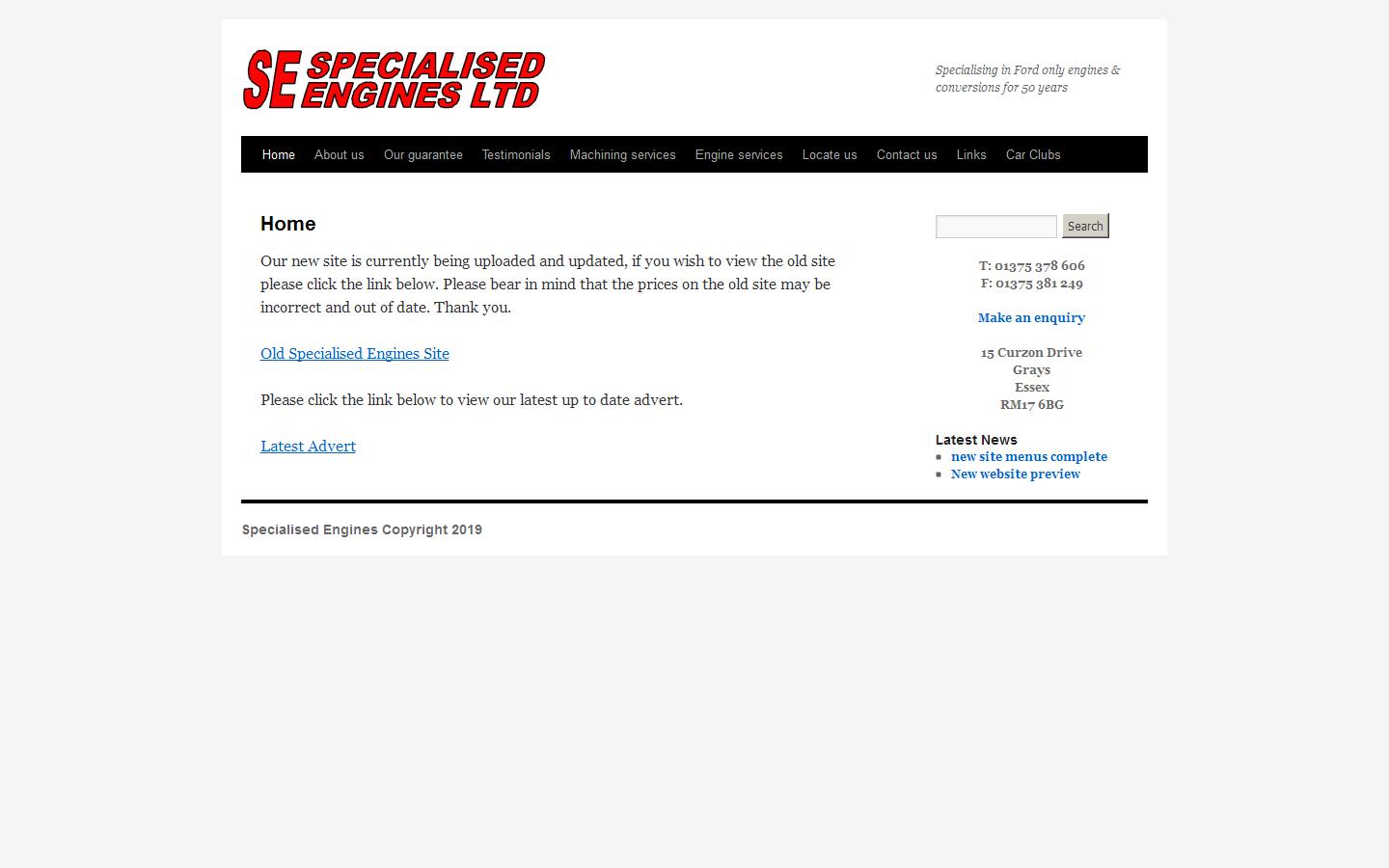 Specialised Engines Ltd Website