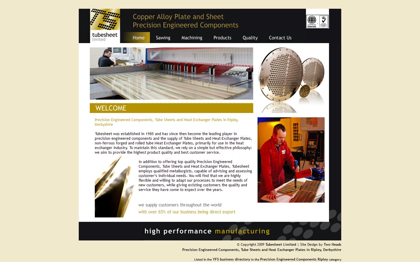 Tubesheet Ltd Website
