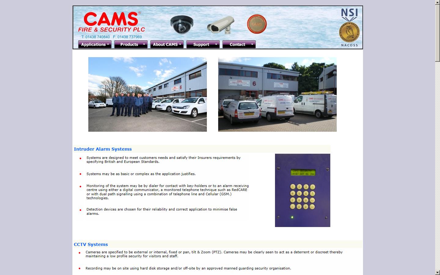 CAMS Fire & Security PLC Website