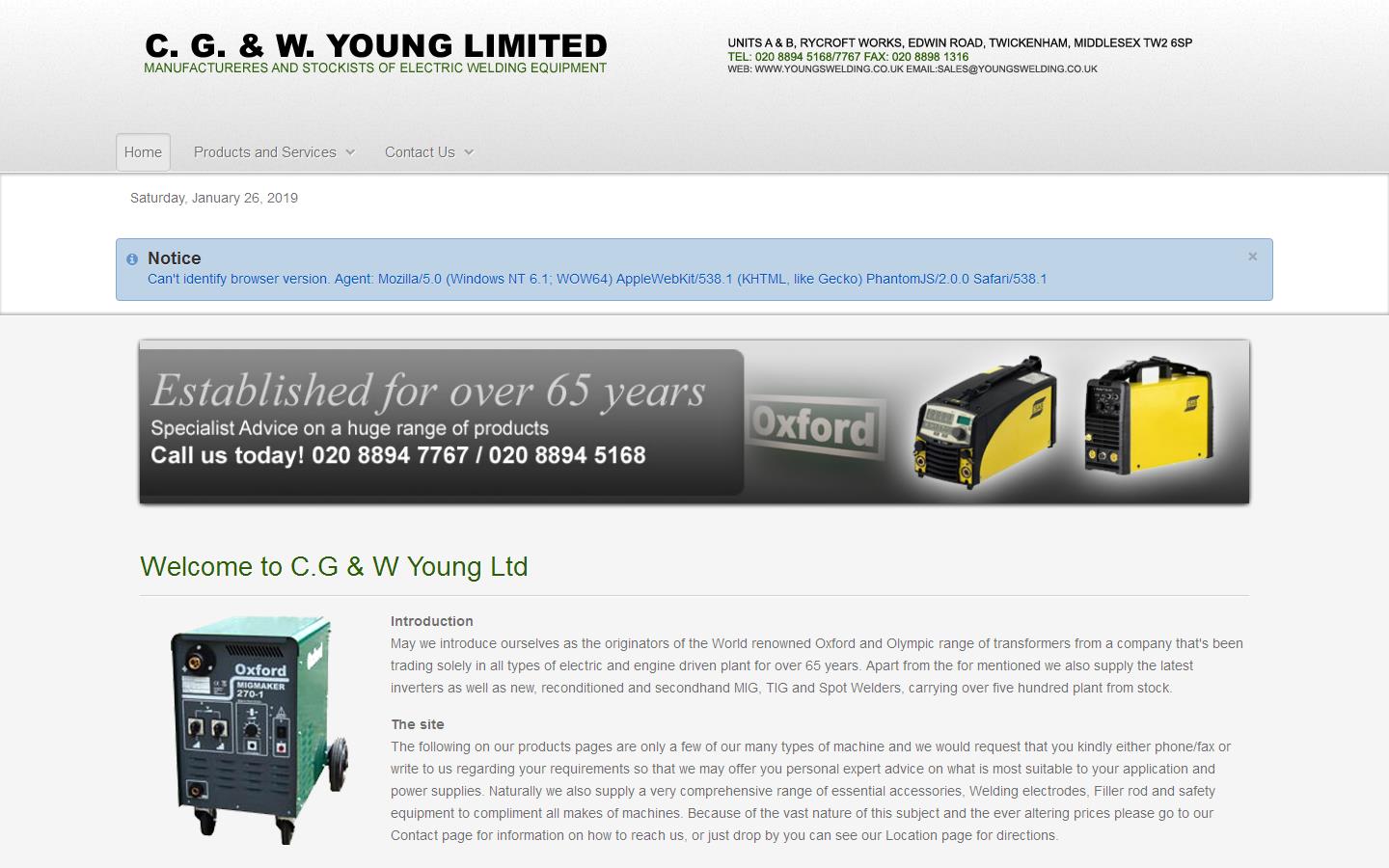 C G & W Young Ltd Website
