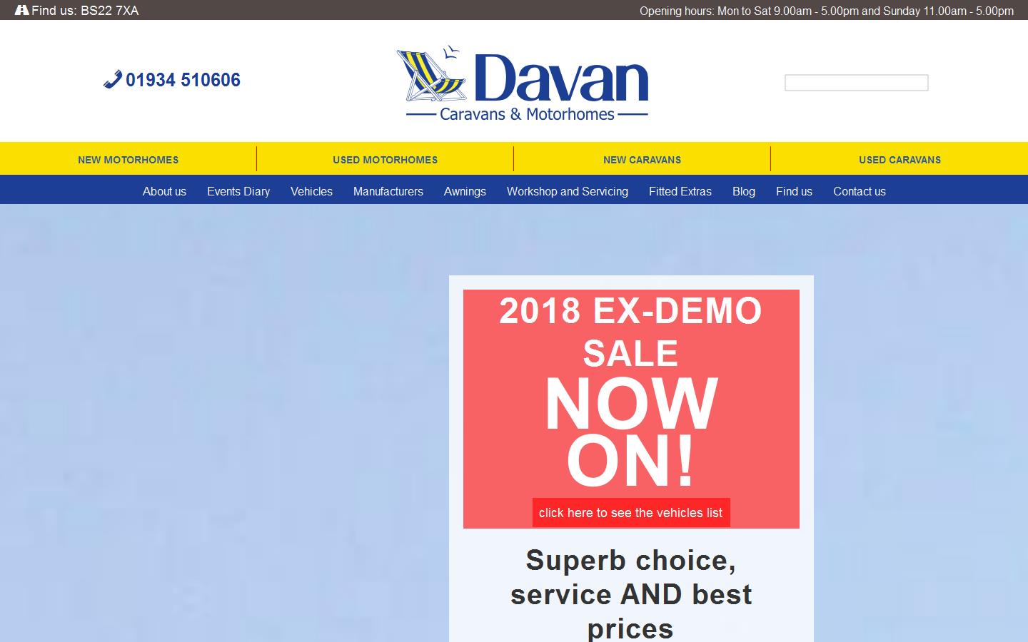 Davan Caravans & Motorhomes Website