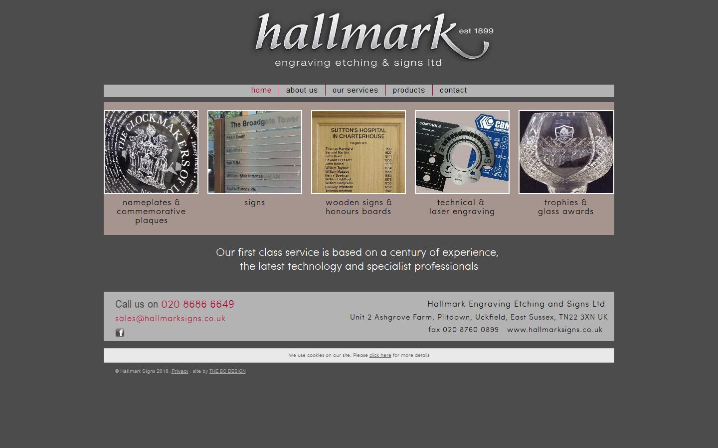 Hallmark Engraving Etching & Signs Ltd Website