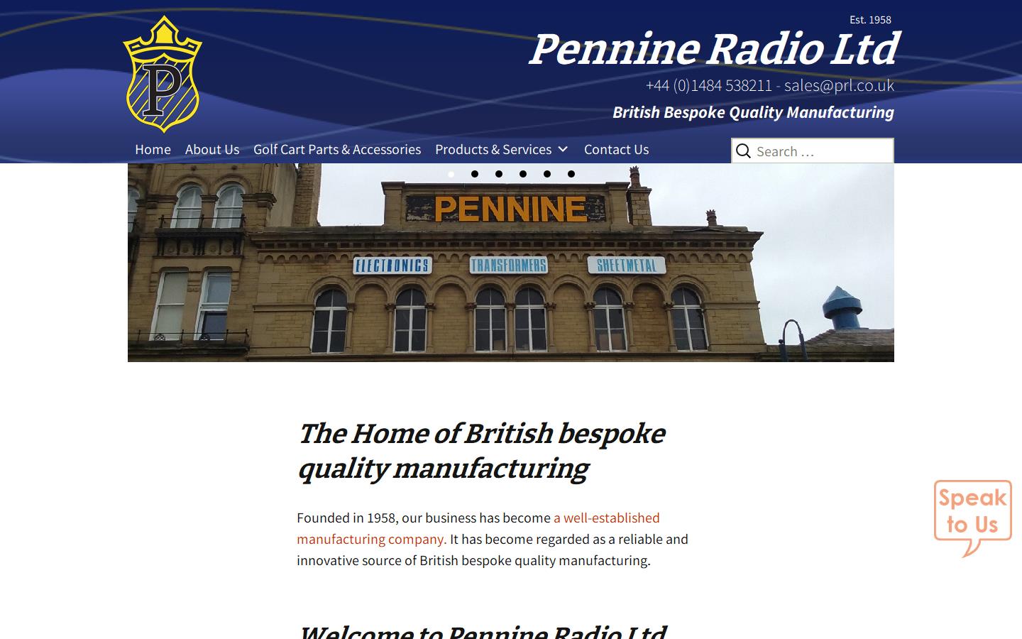 Pennine Radio Ltd Website