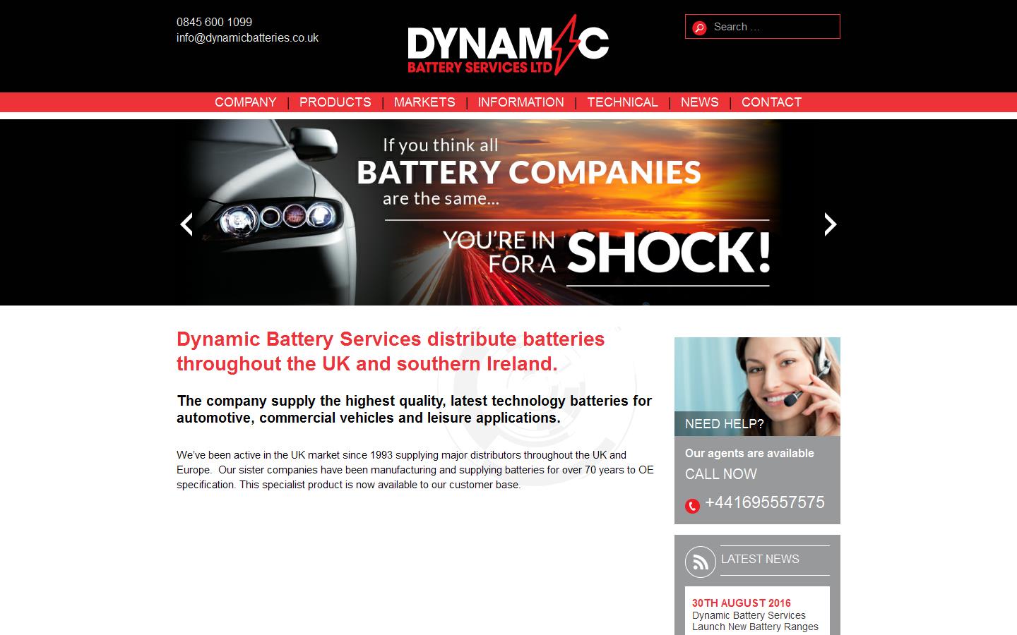 Dynamic Battery Services Ltd Website