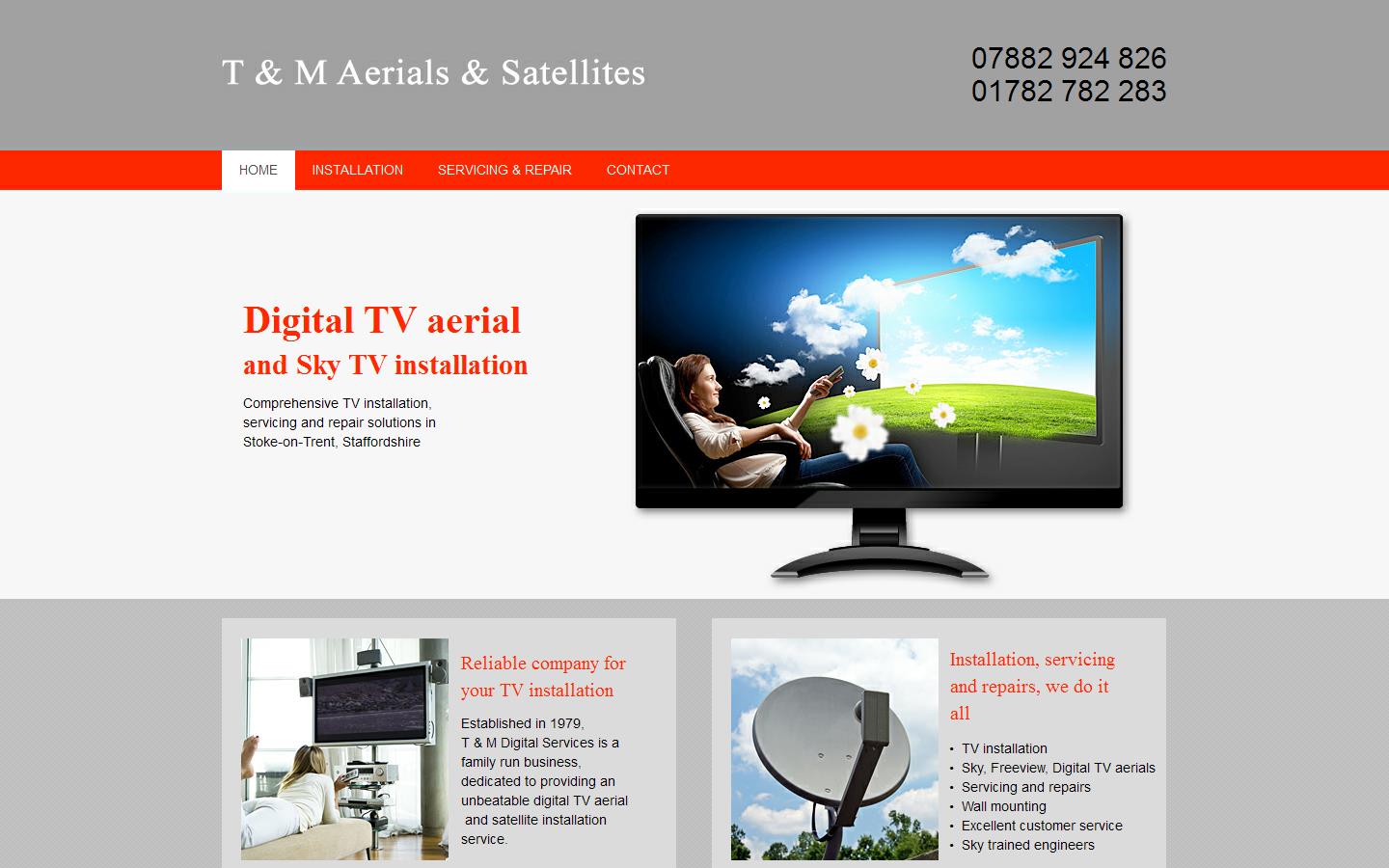 T & M Digital Aerials Website