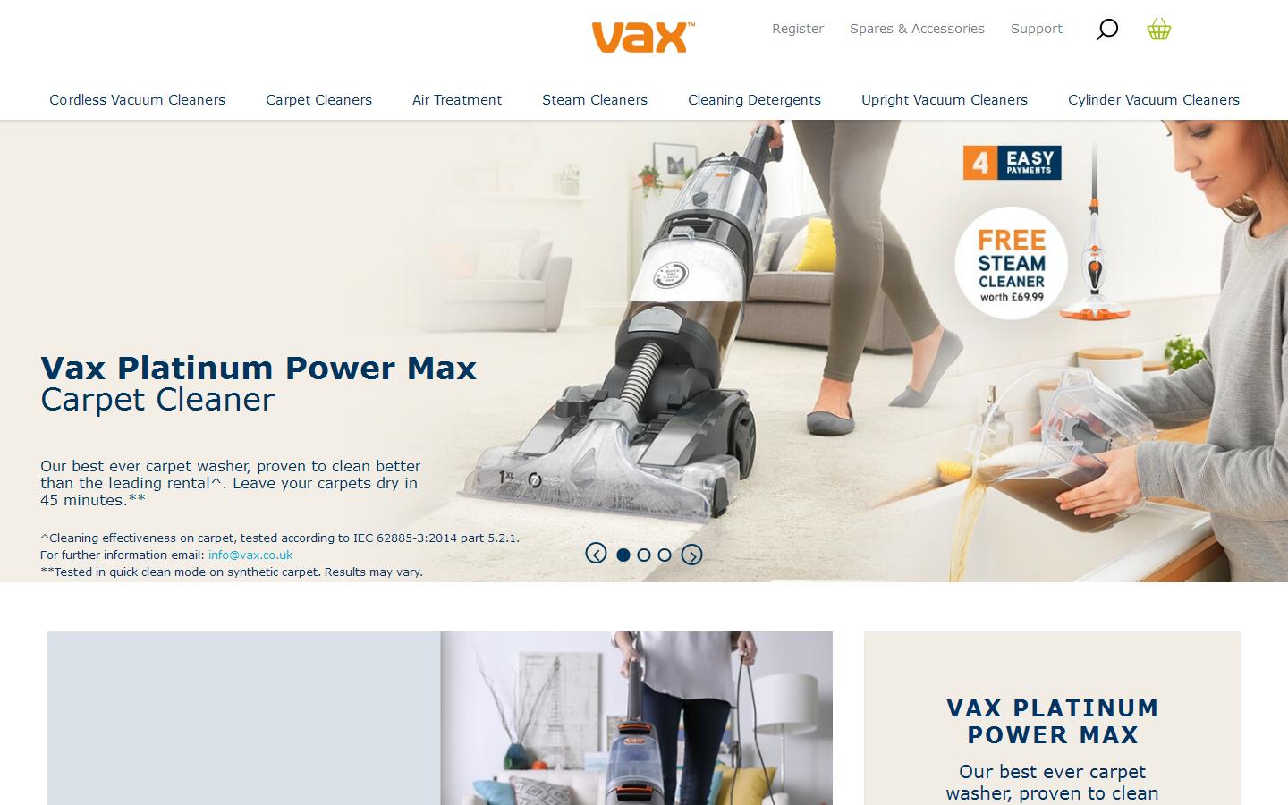 Vax Ltd Website