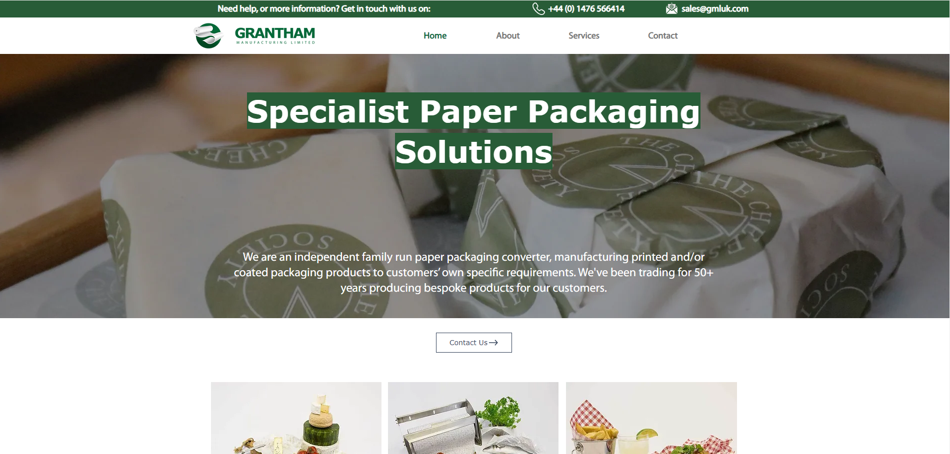 Grantham Manufacturing Ltd Website