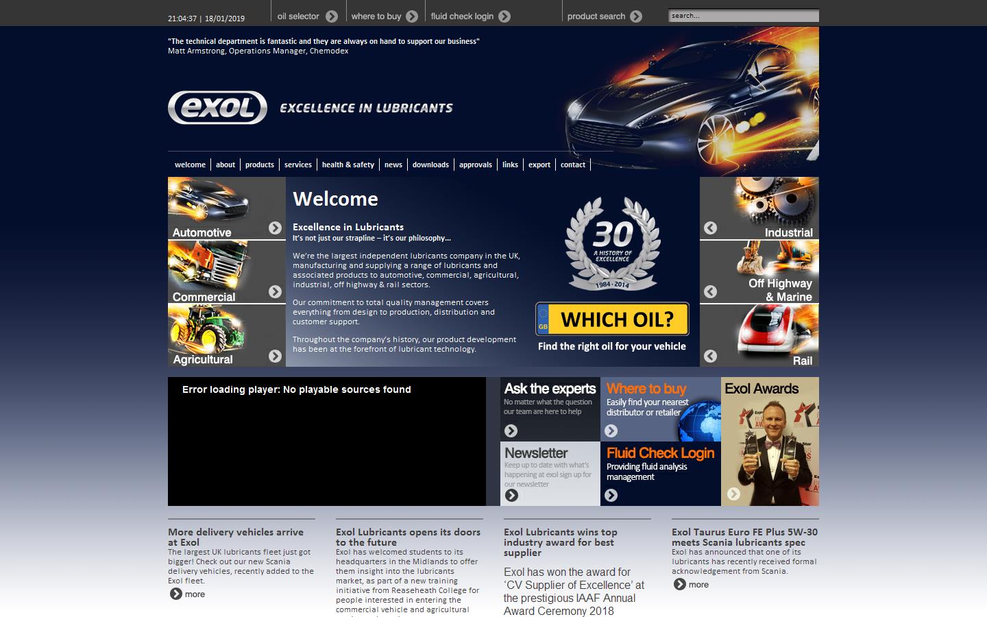 Exol Lubricants Website