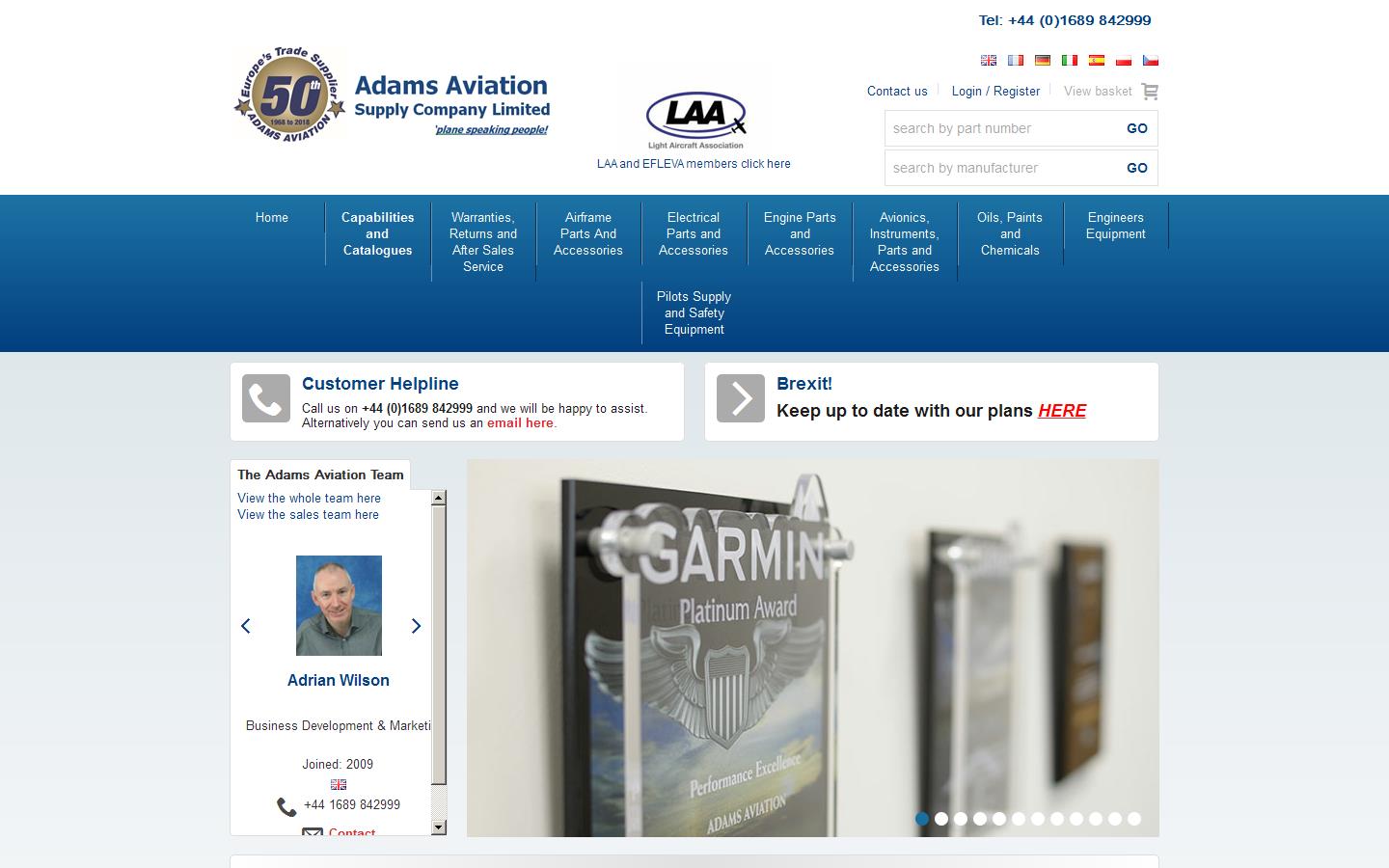 Adams Aviation Supply Company Ltd Website