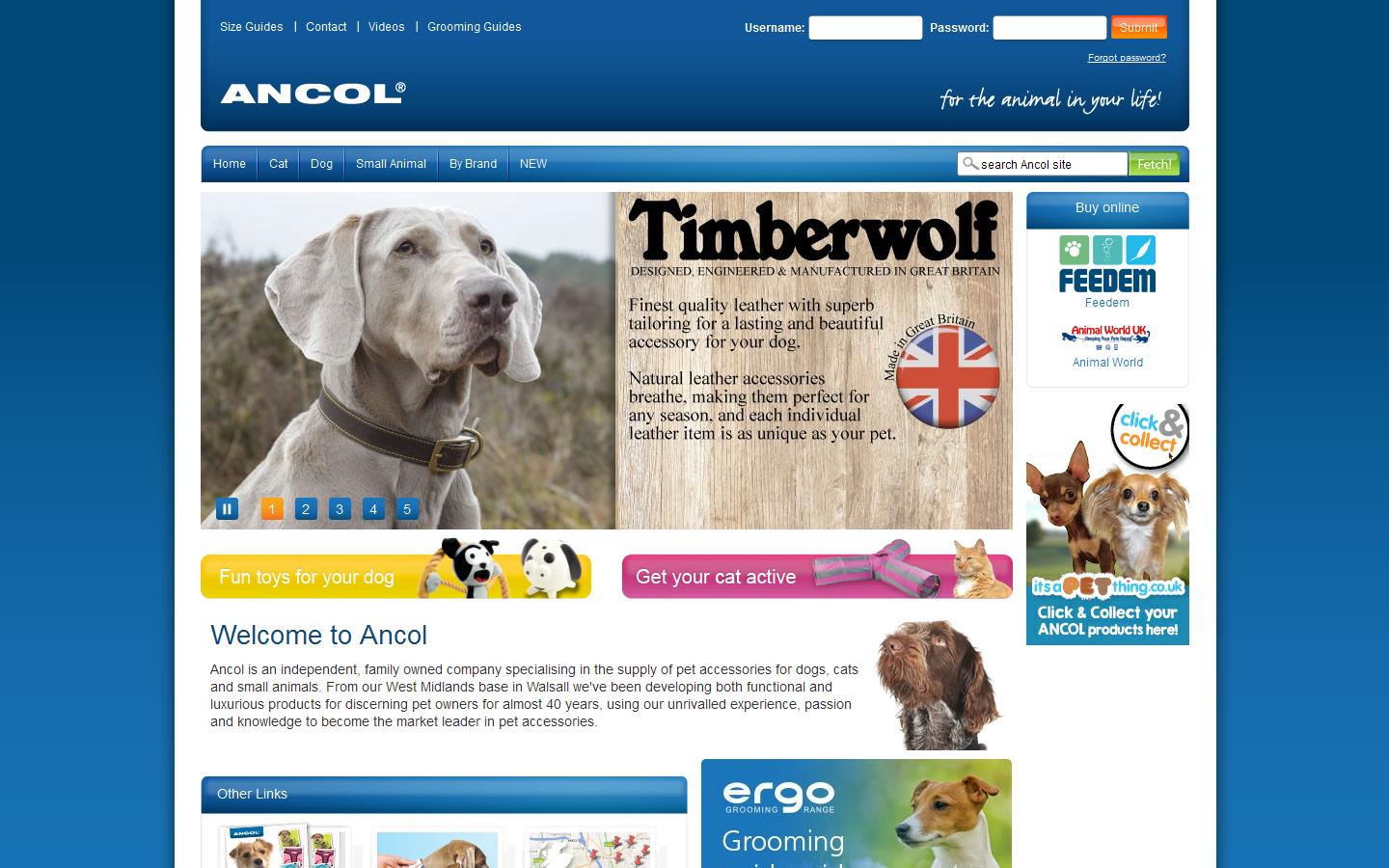 Ancol Pet Products Ltd Website