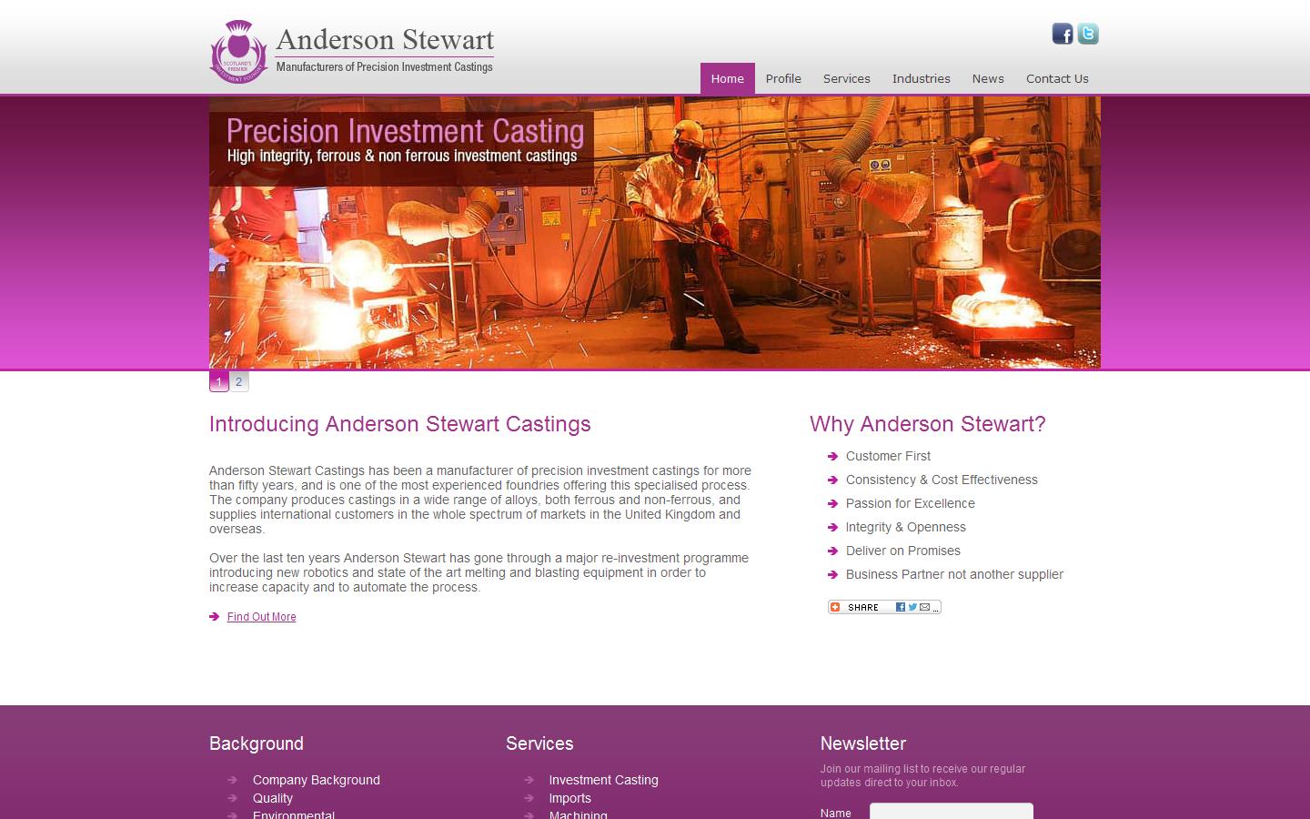 Anderson Stewart Castings Website