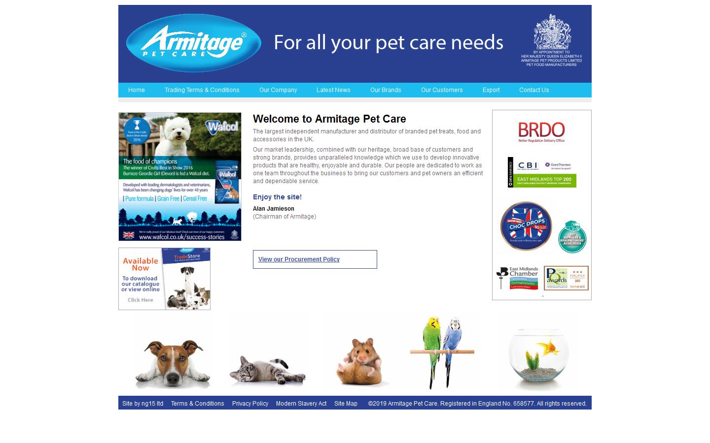 Armitage Pet Care Website