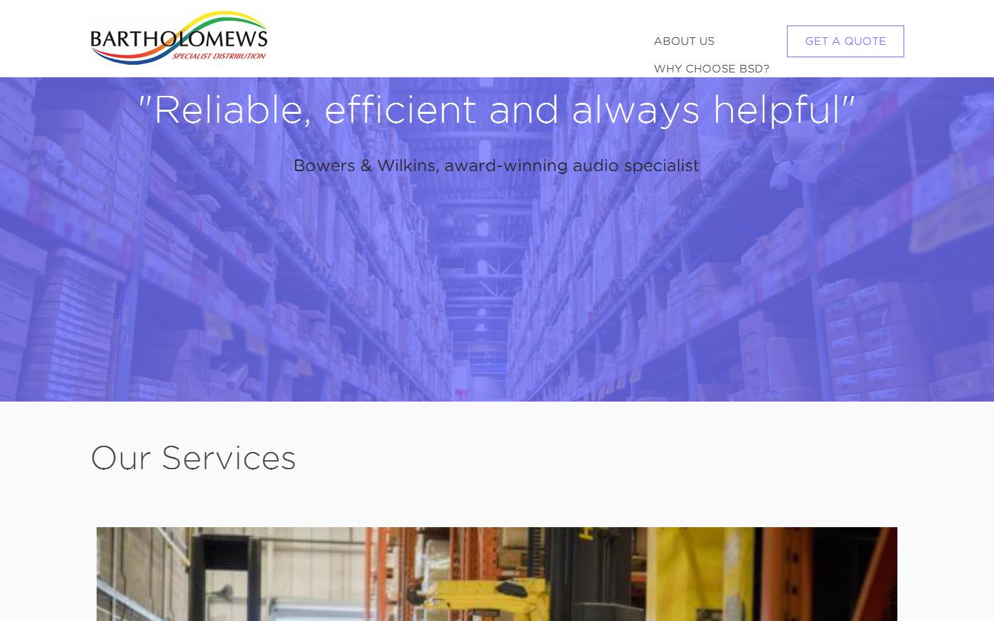 Bartholomews Specialist Distribution Website