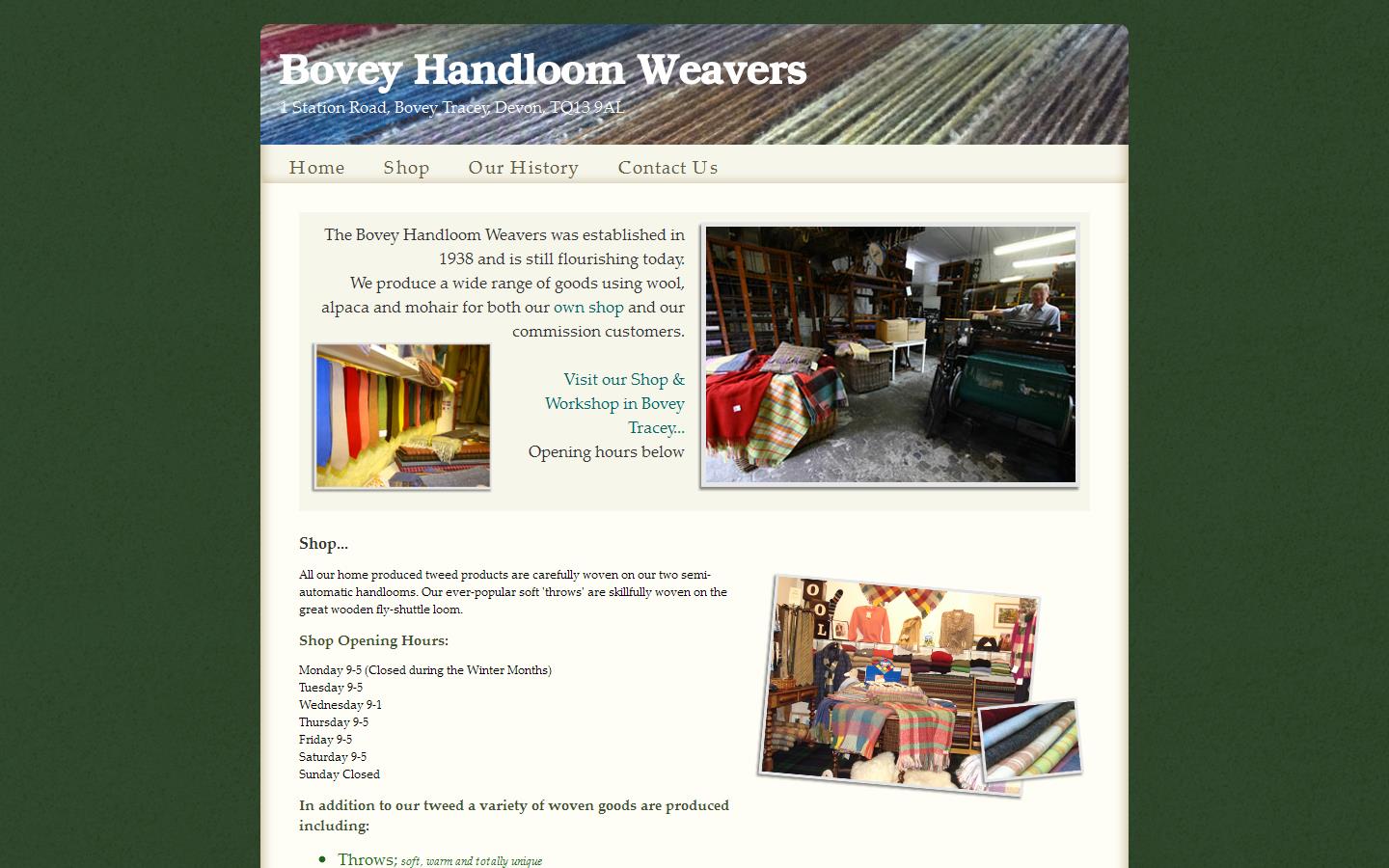 Bovey Handloom Weavers Website