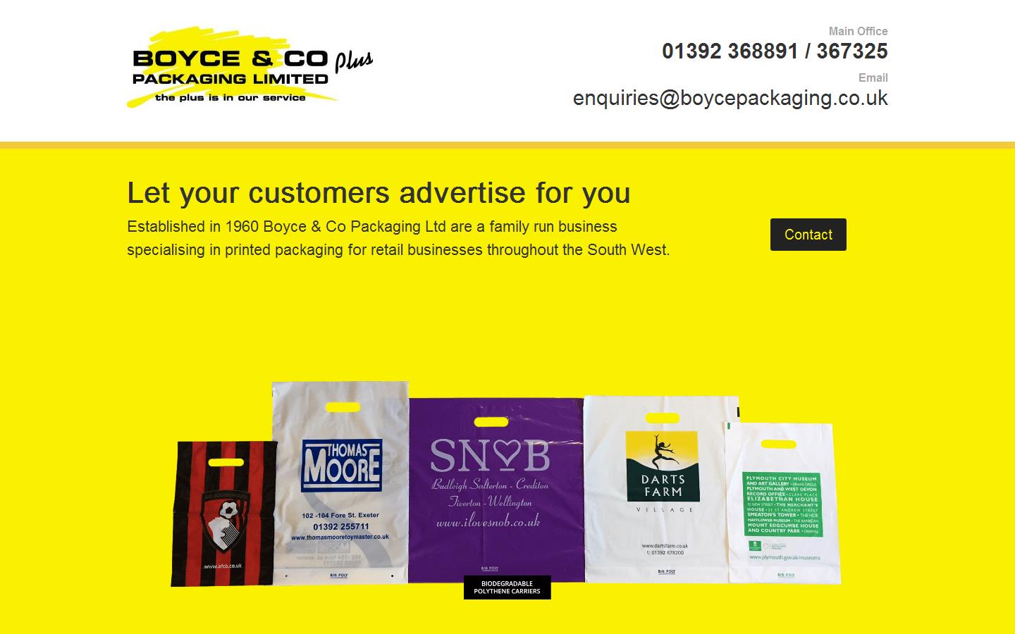 Boyce & Company Packaging Ltd Website