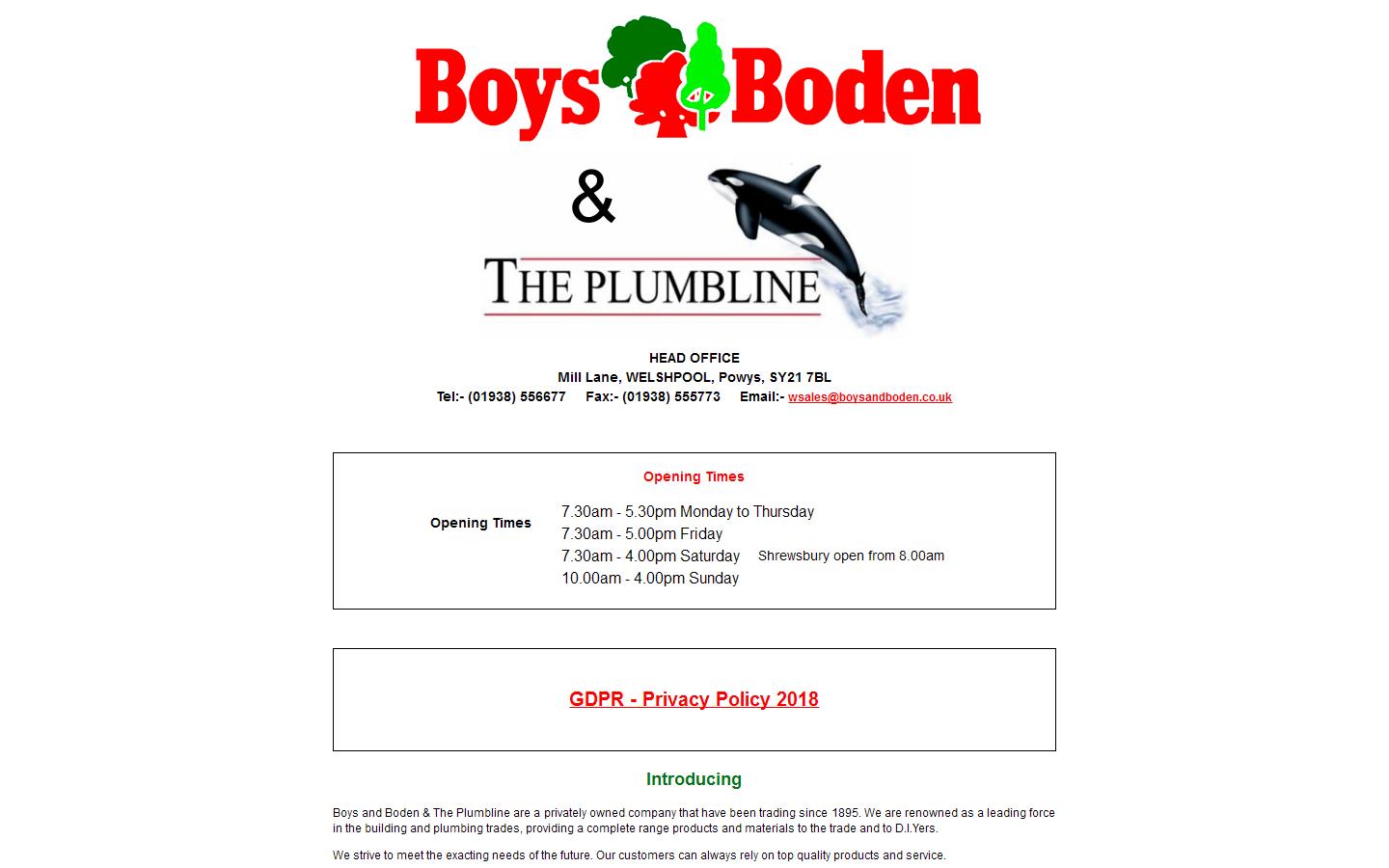 Boys Boden & the Plumbline Website