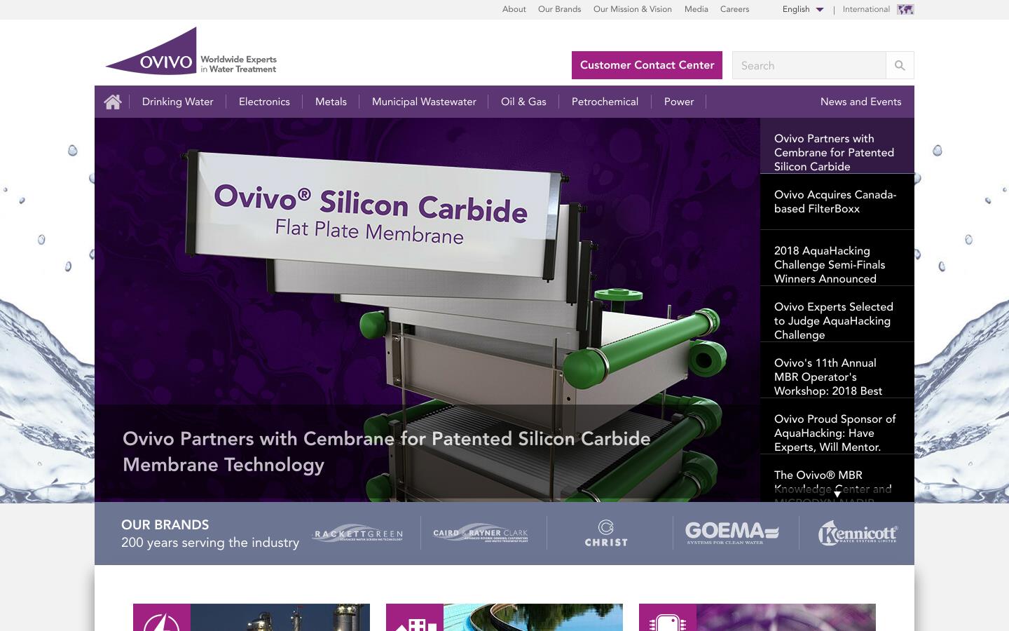 Ovivo UK Ltd Website