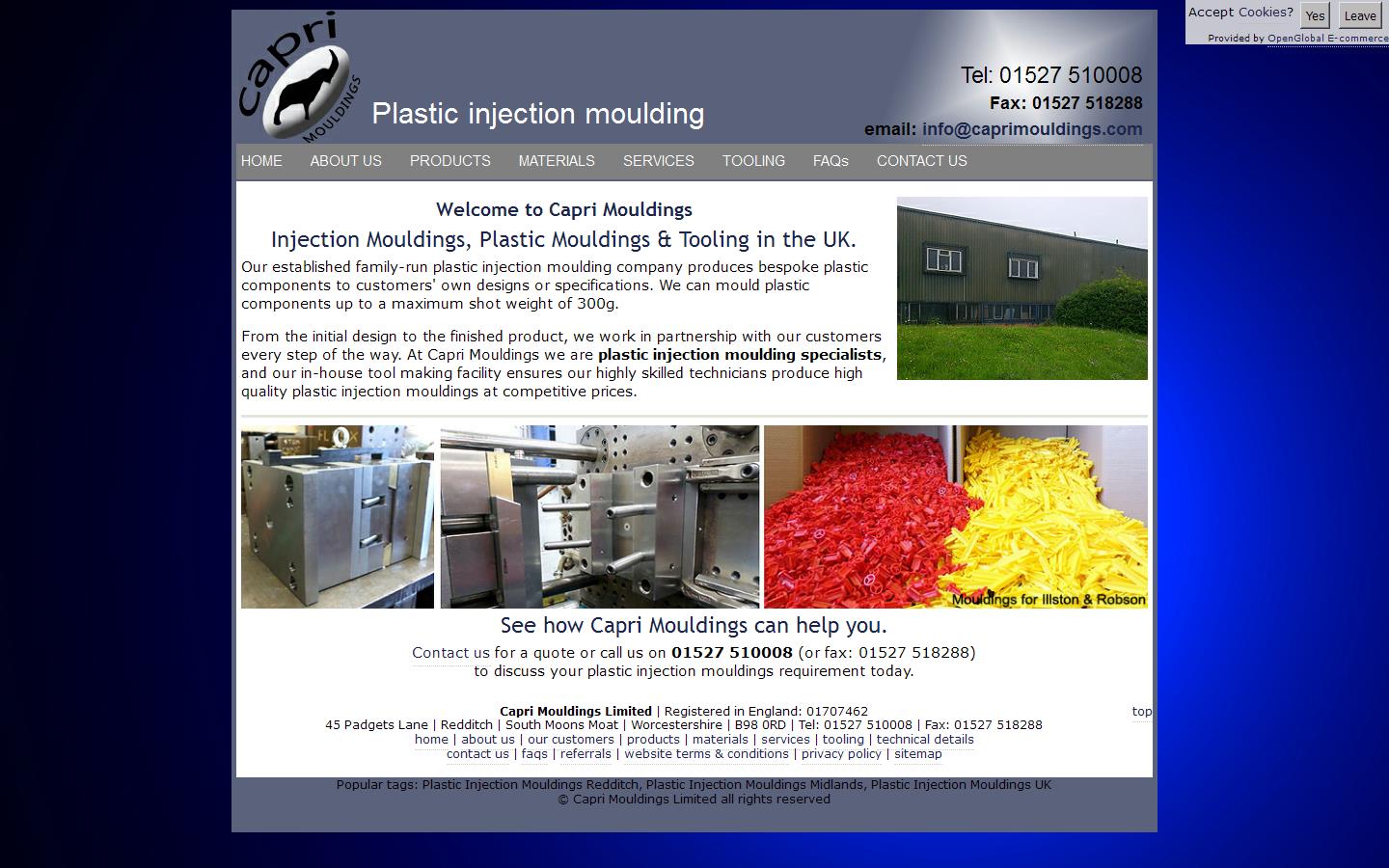 Capri Mouldings Ltd Website