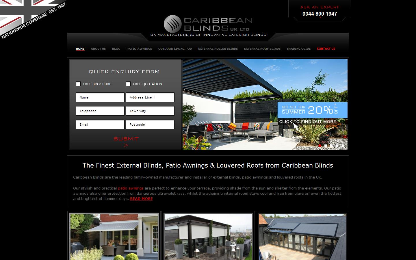 Caribbean Blinds Website