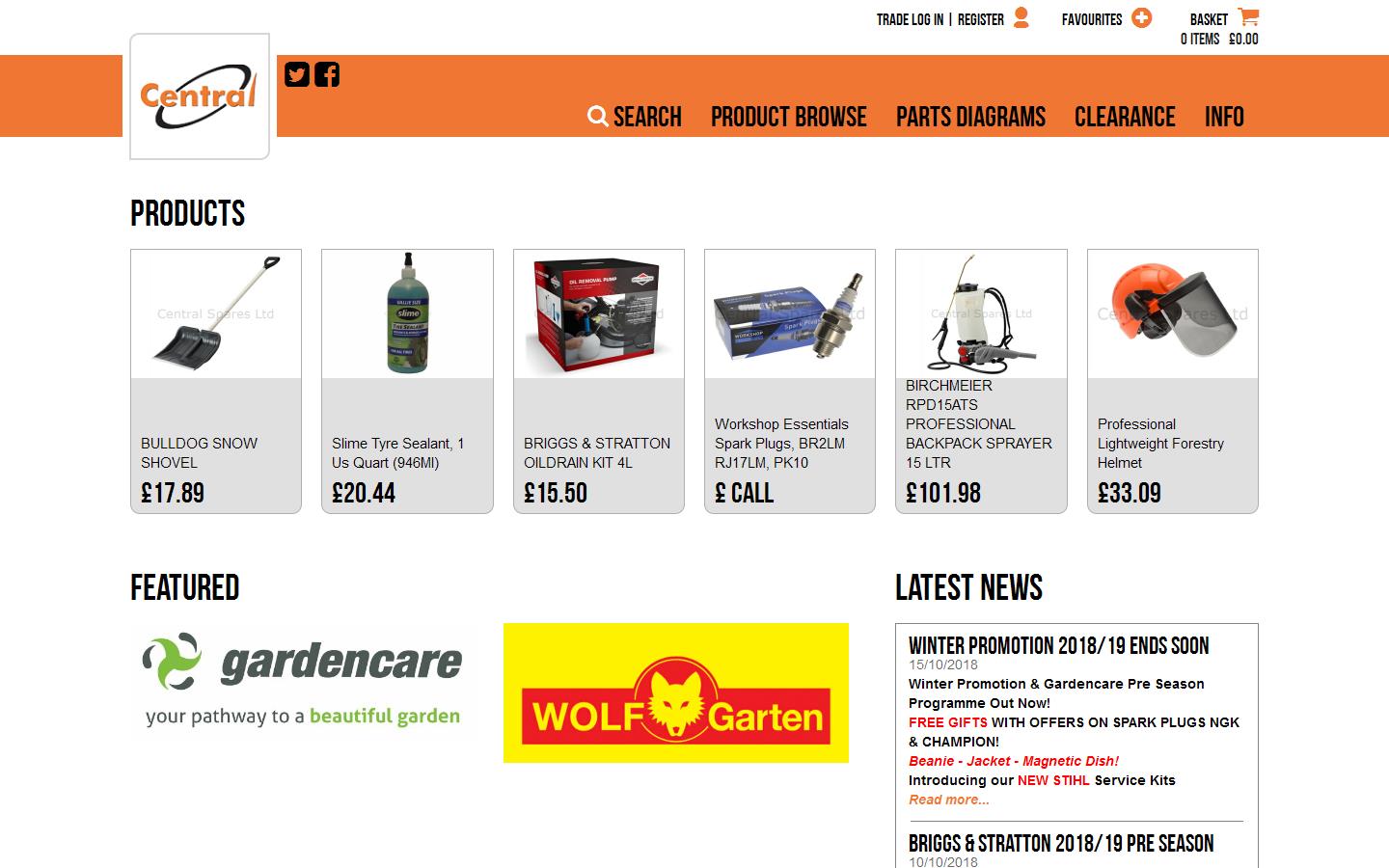 Central Spares Website