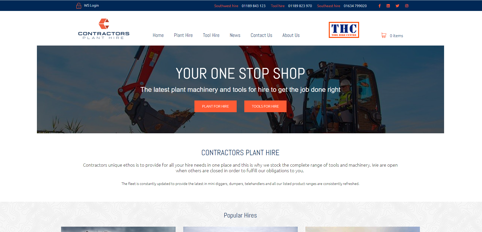 Contractors Plant & Tool Hire Website