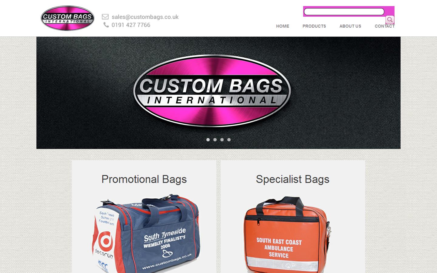 Custom Bags Website