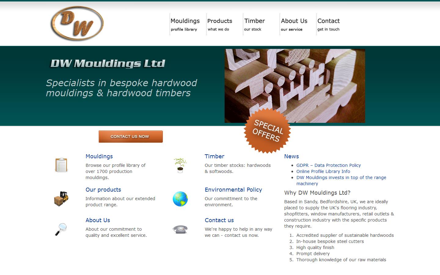 D W Mouldings Ltd Website