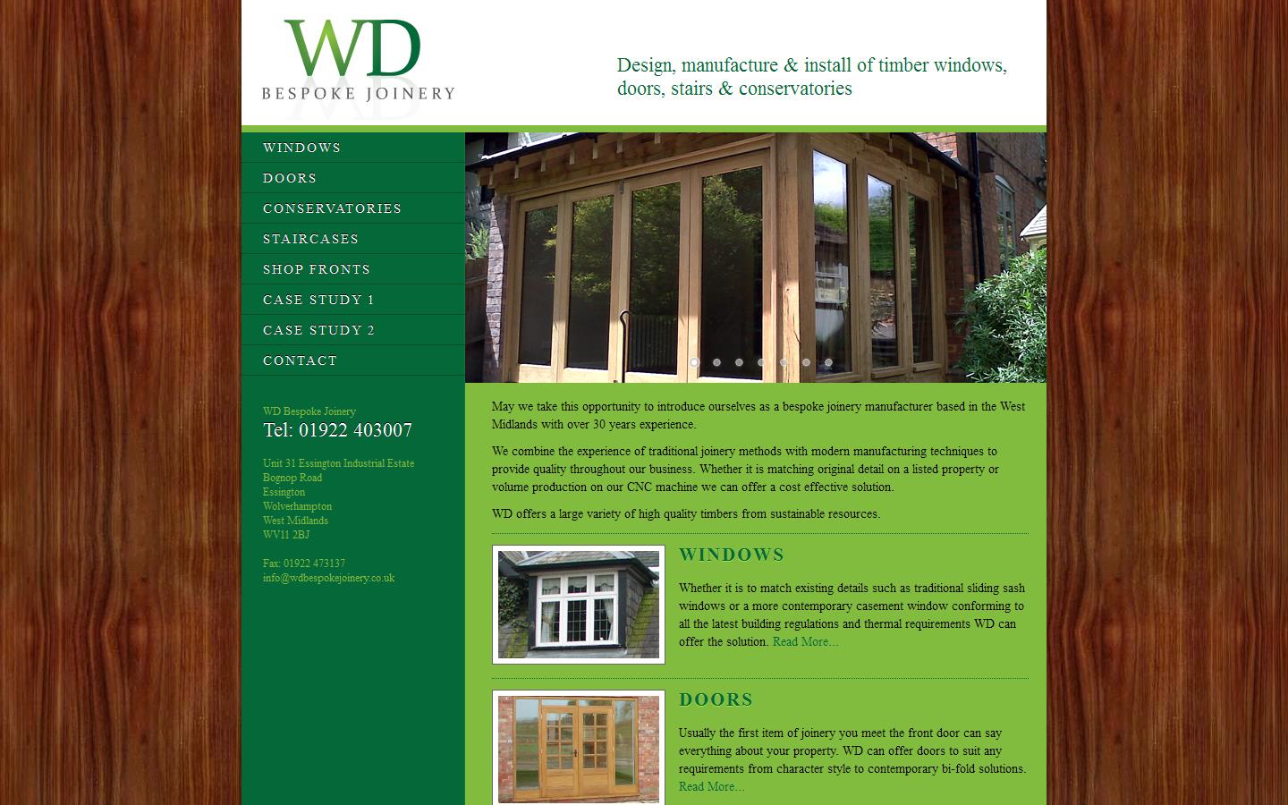 W D Bespoke Joinery Website