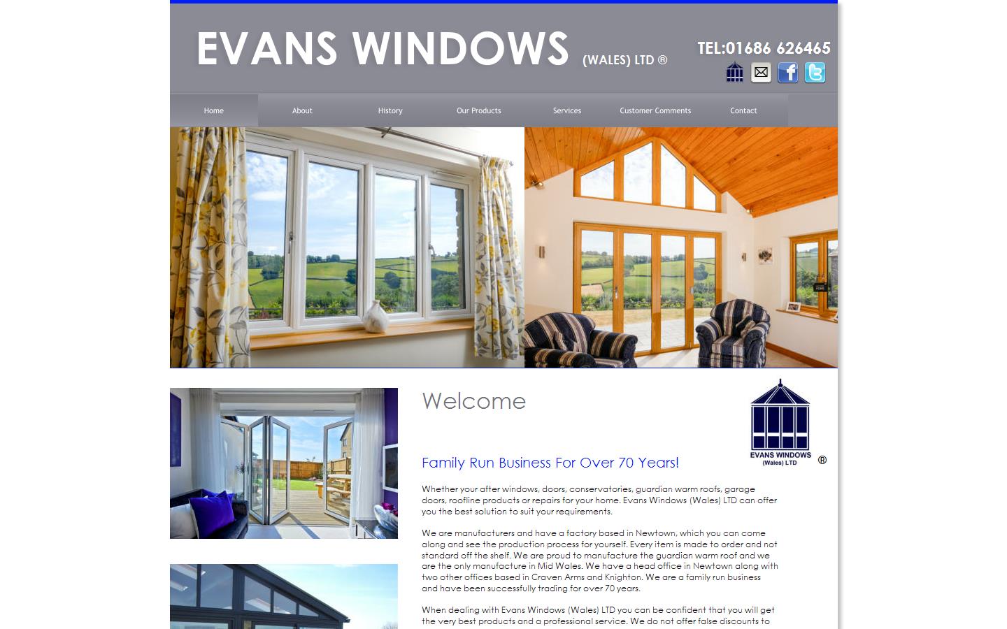 Evans Windows Wales Ltd Website