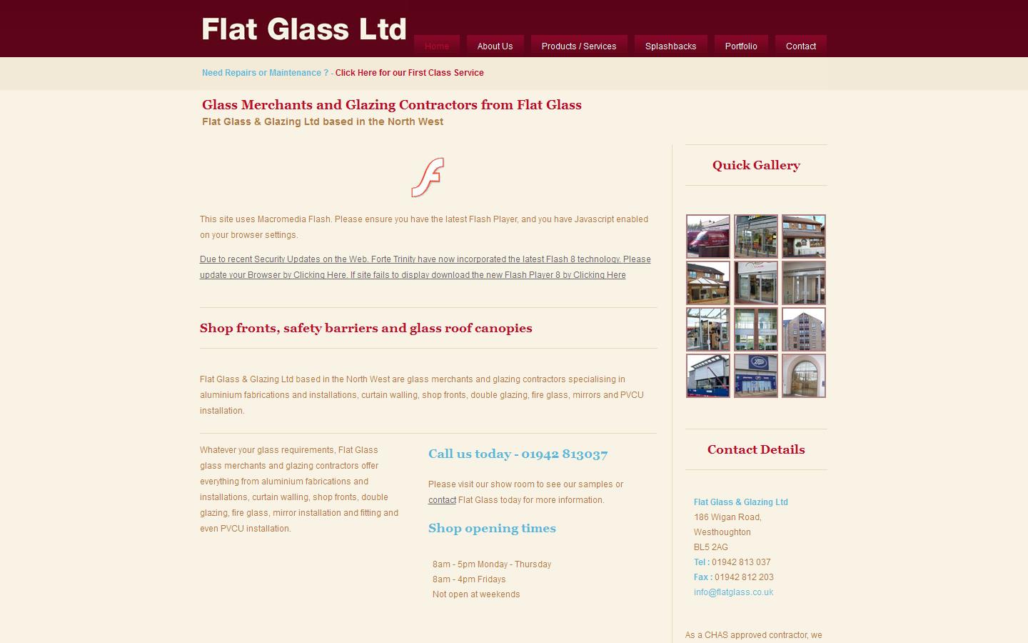 Flat Glass & Glazing Website