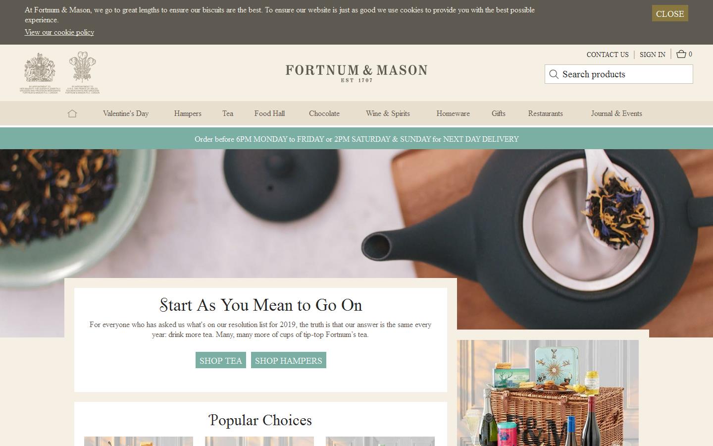 Fortnum & Mason Website