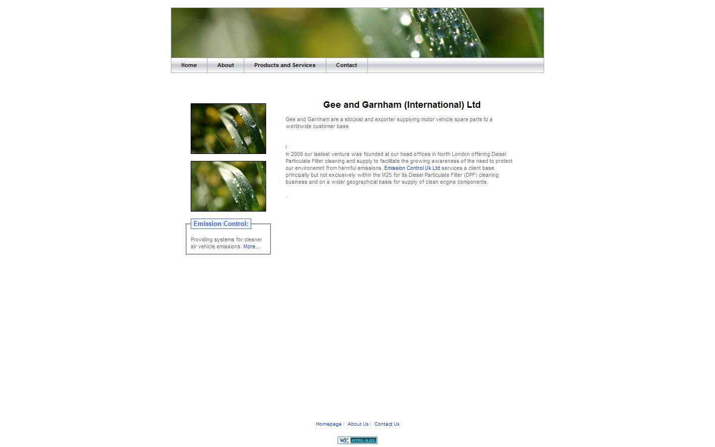 Gee & Garnham International Ltd Website