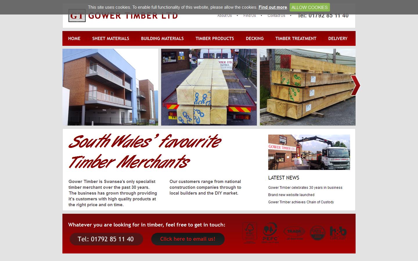 Gower Timber Ltd Website