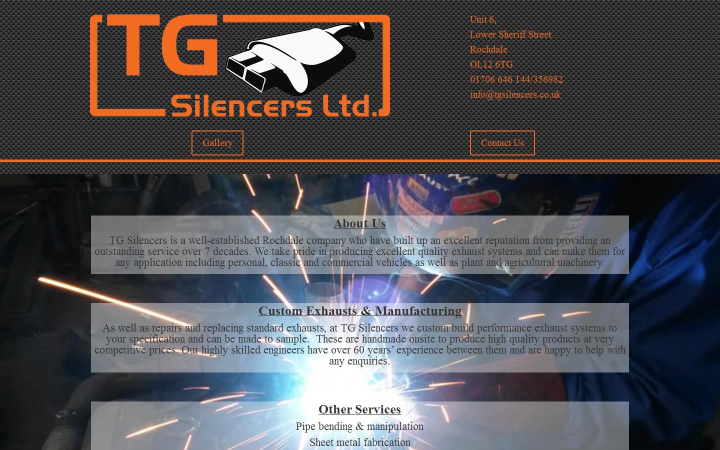 T G Silencers Ltd Website