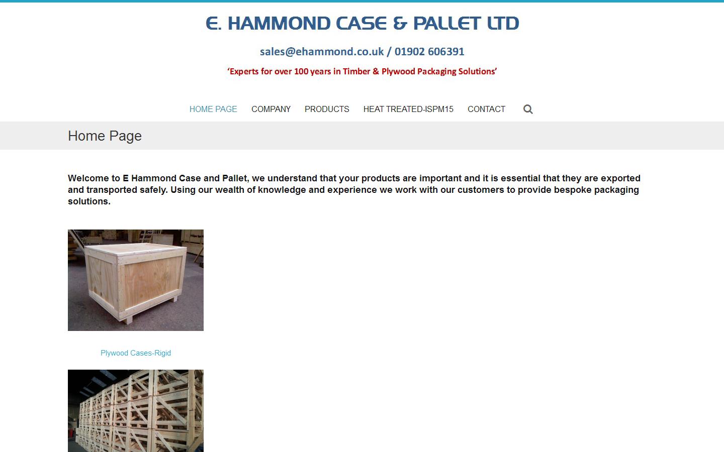 E Hammond Case & Pallet Ltd Website