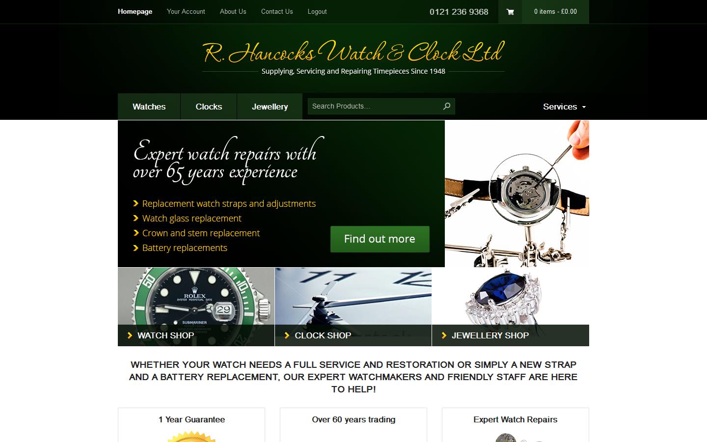 R Hancocks Watch & Clock Ltd Website