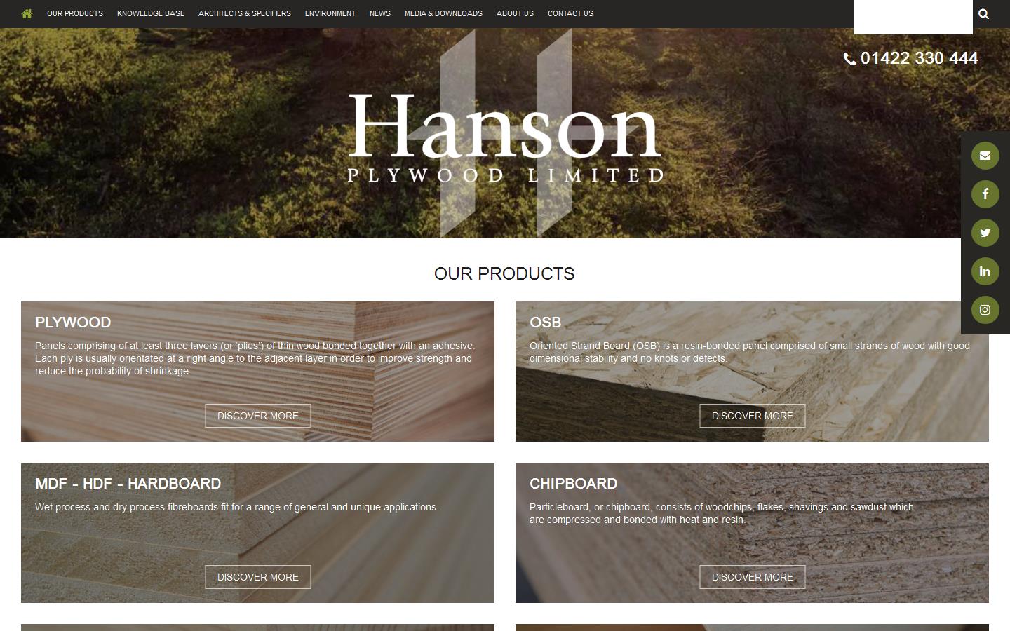 Hanson Plywood Ltd Website