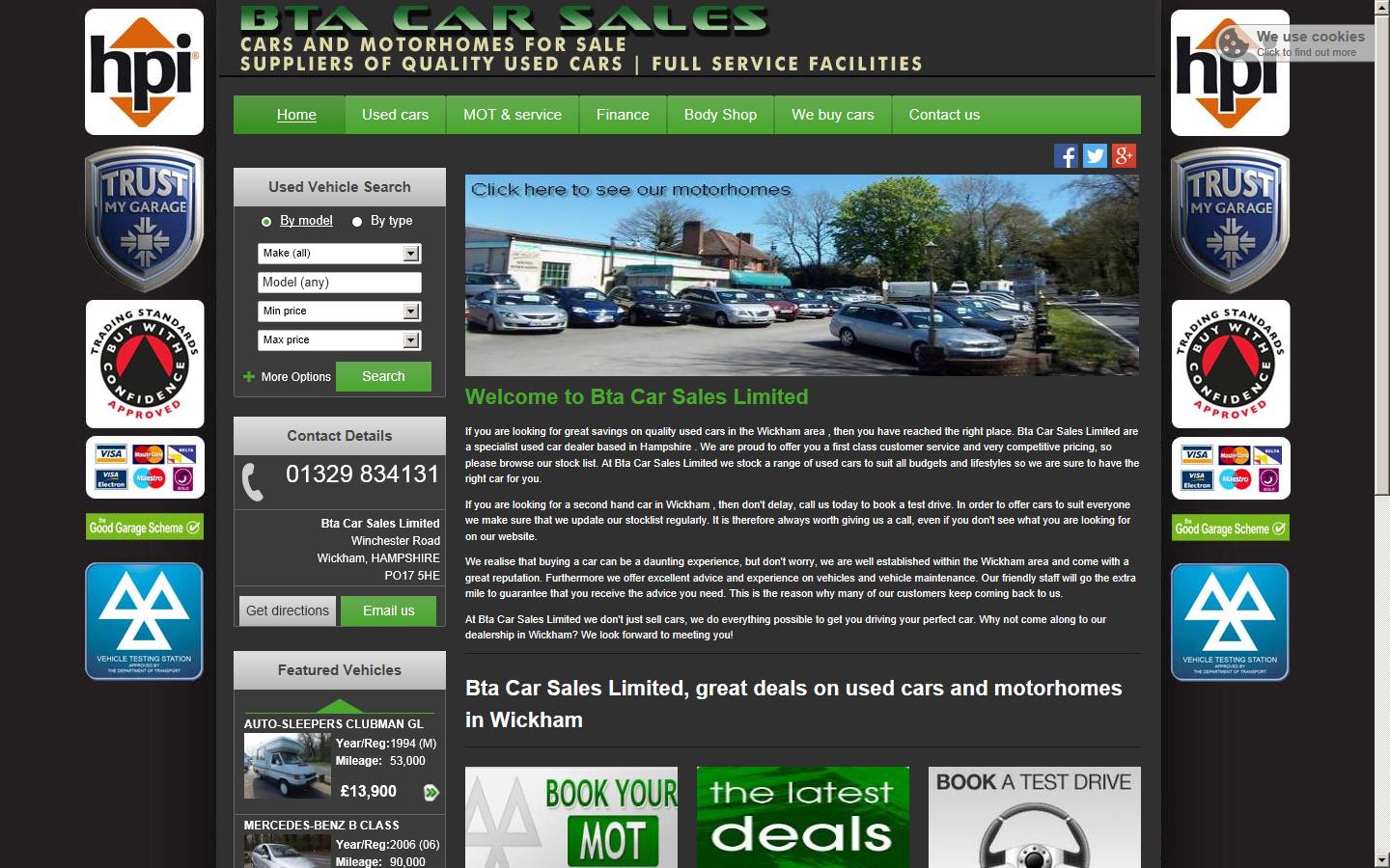 B T A Car Sales Ltd Website