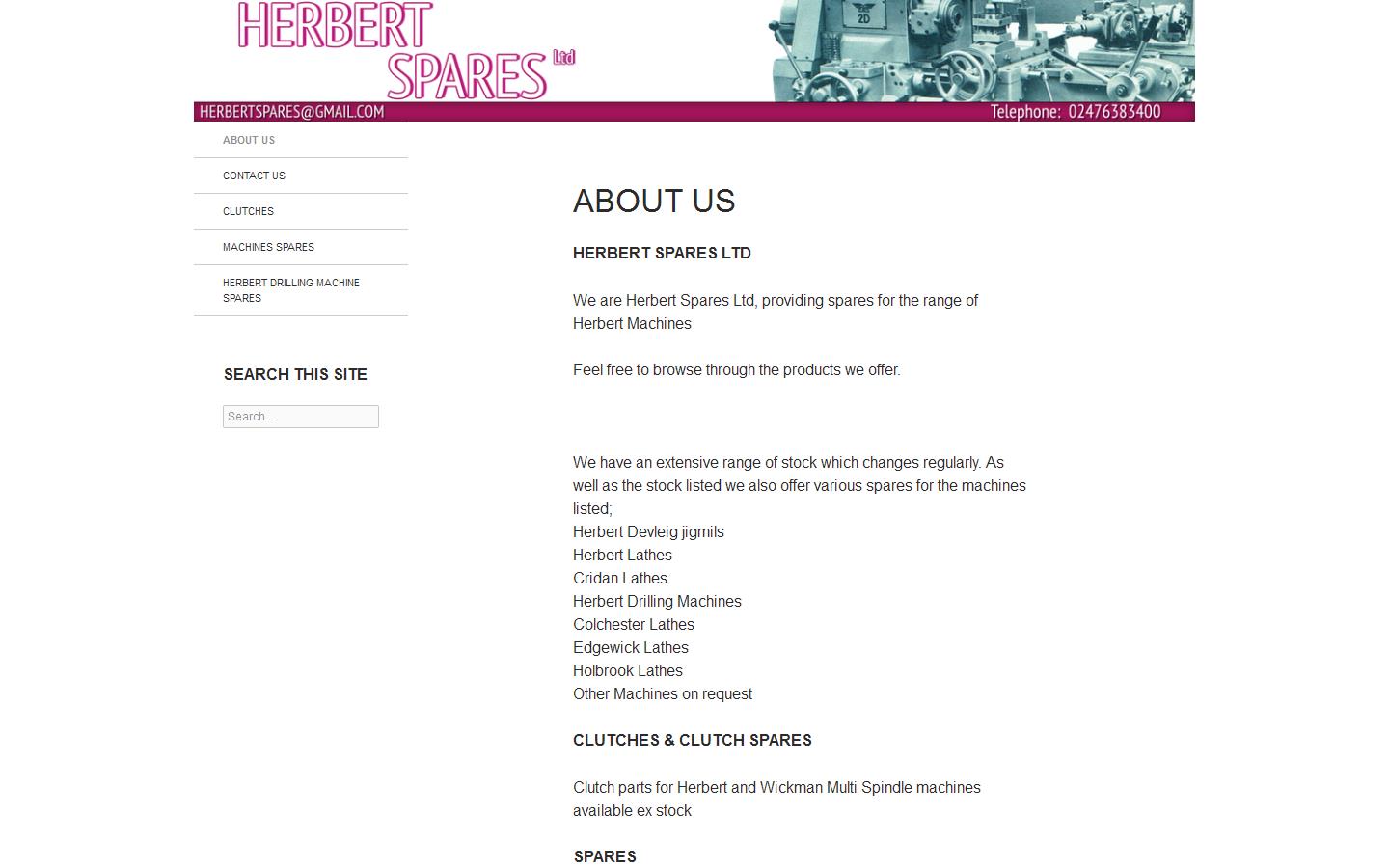 Herbert Spares Ltd Website