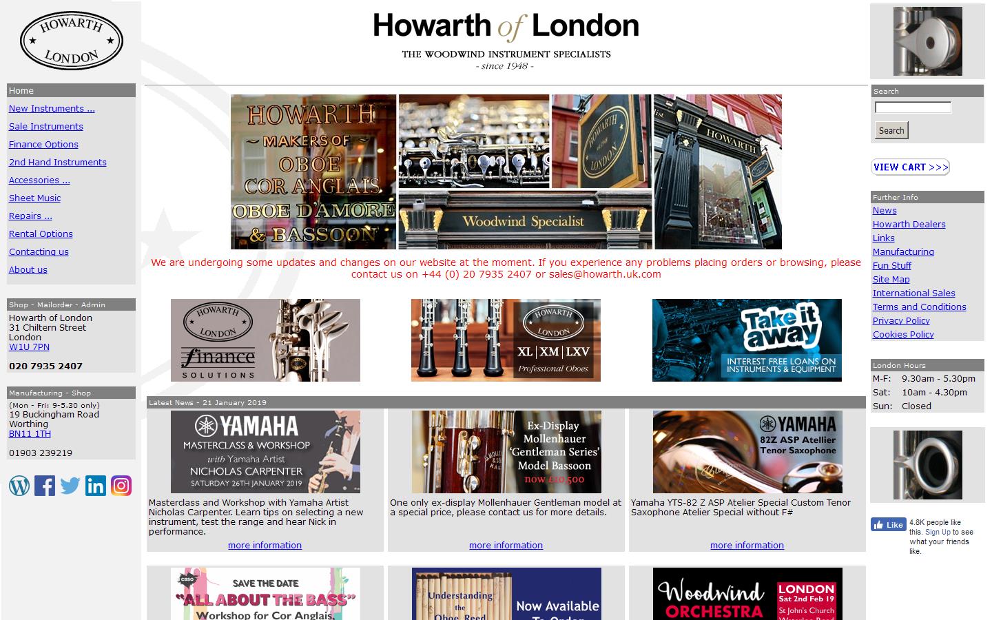 Howarth of London Website