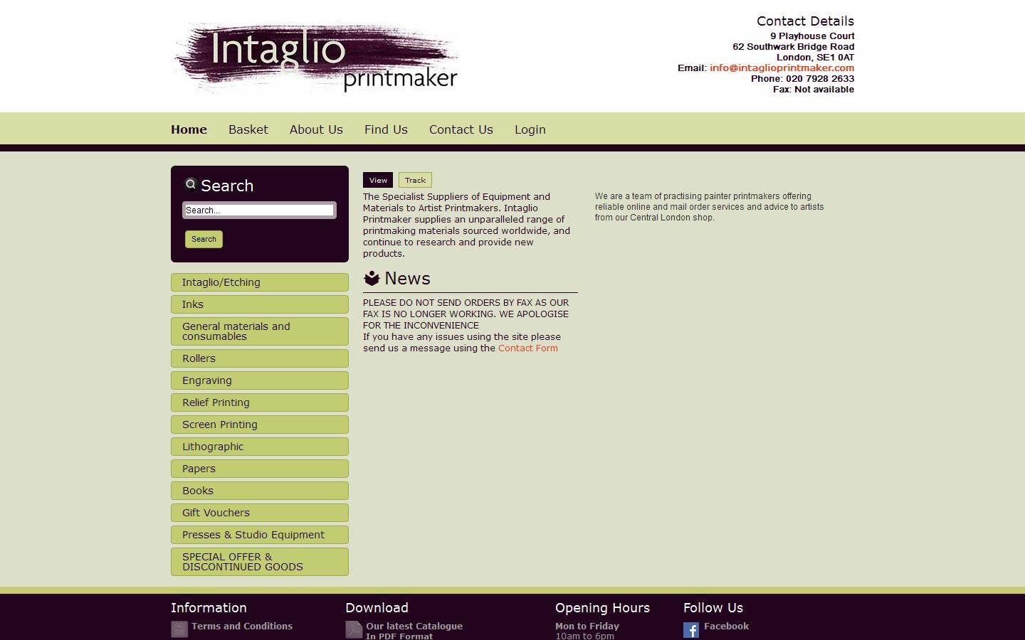 Intaglio Printmaker Website