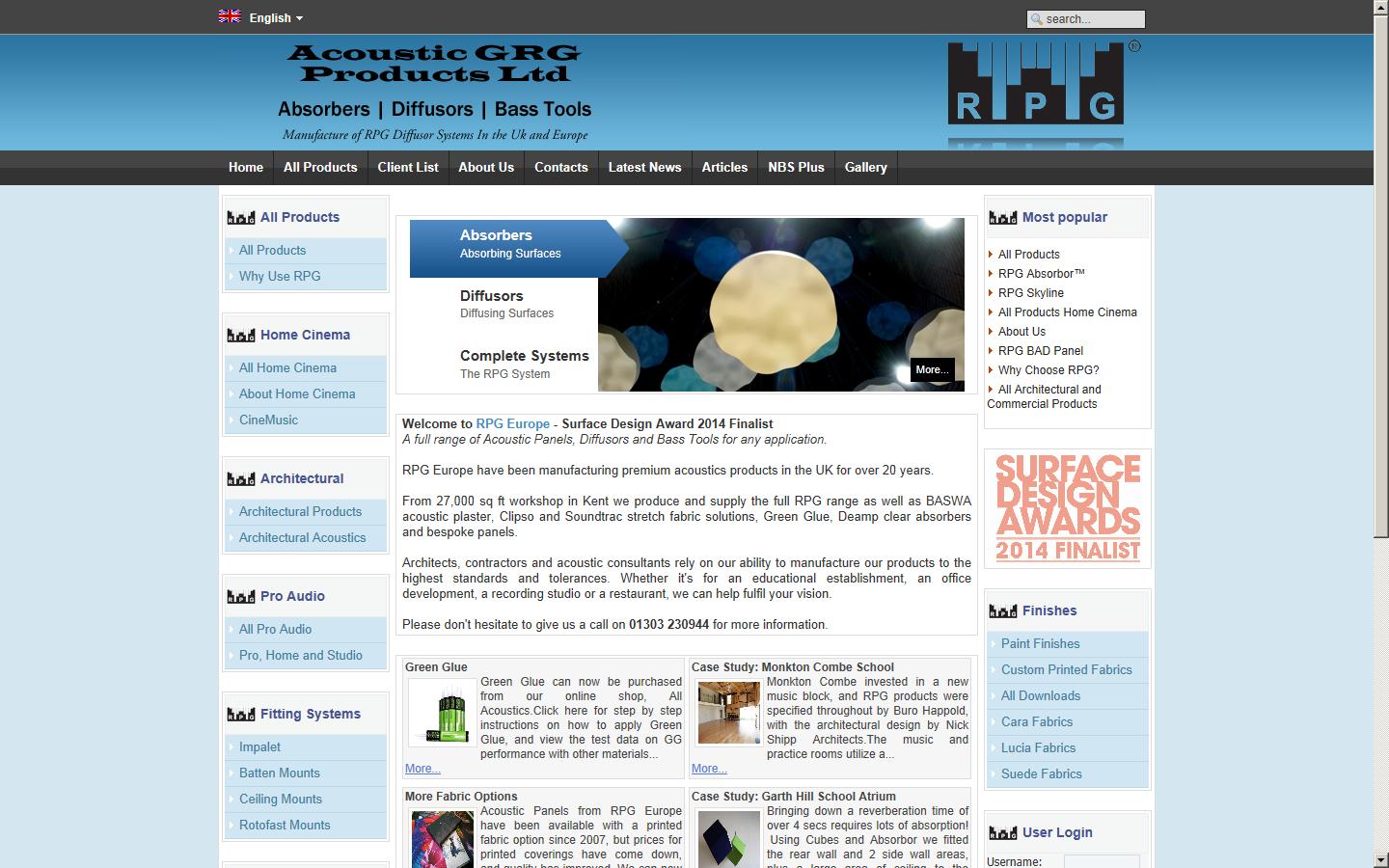 Acoustic GRG products Ltd Website