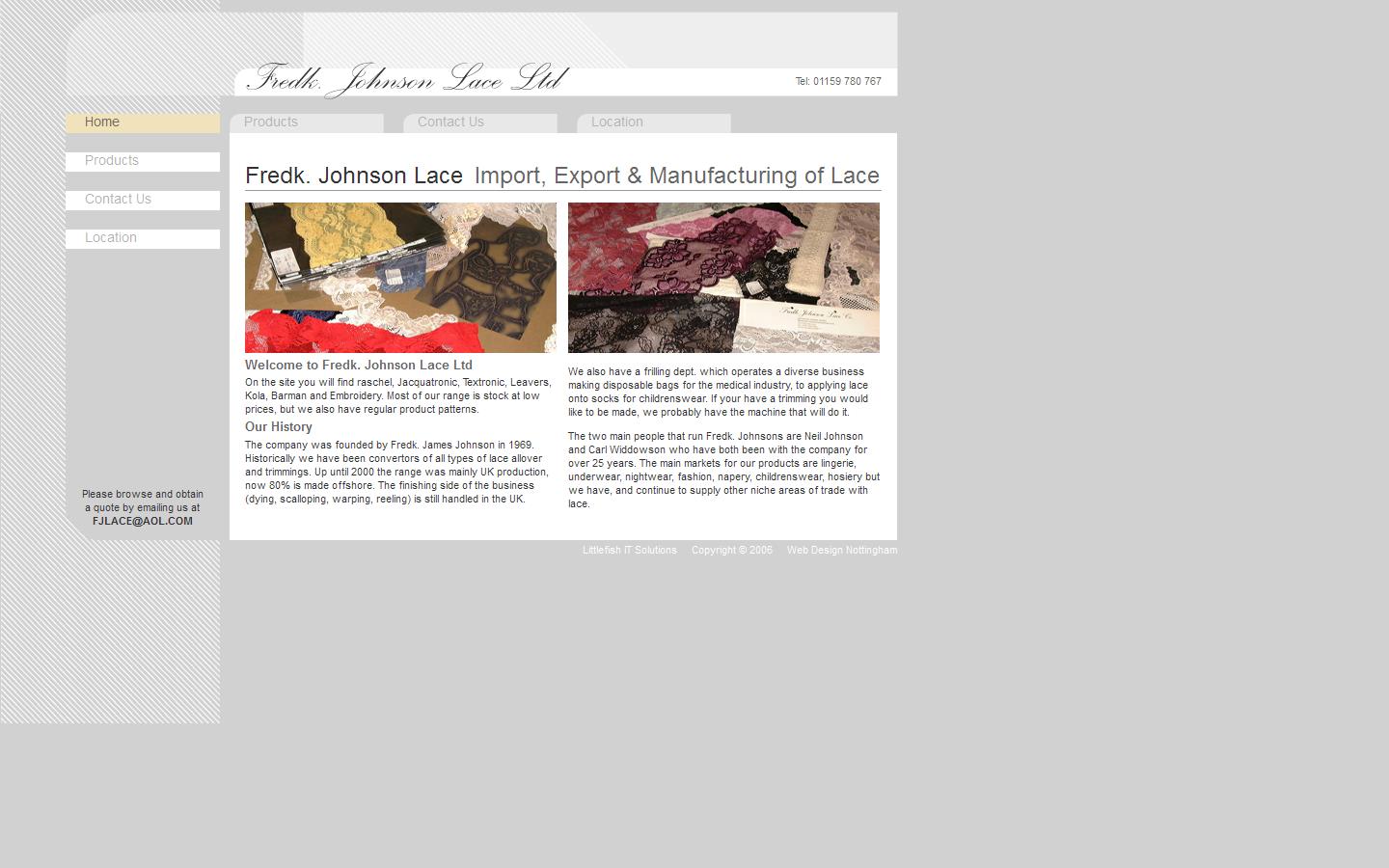 Frederick Johnson Lace Ltd Website