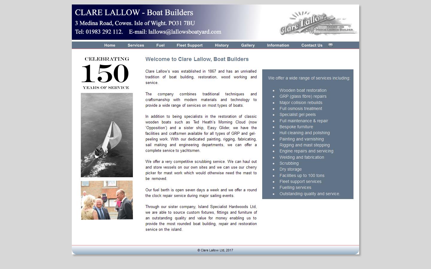 Clare Lallow - Boat Builders Website